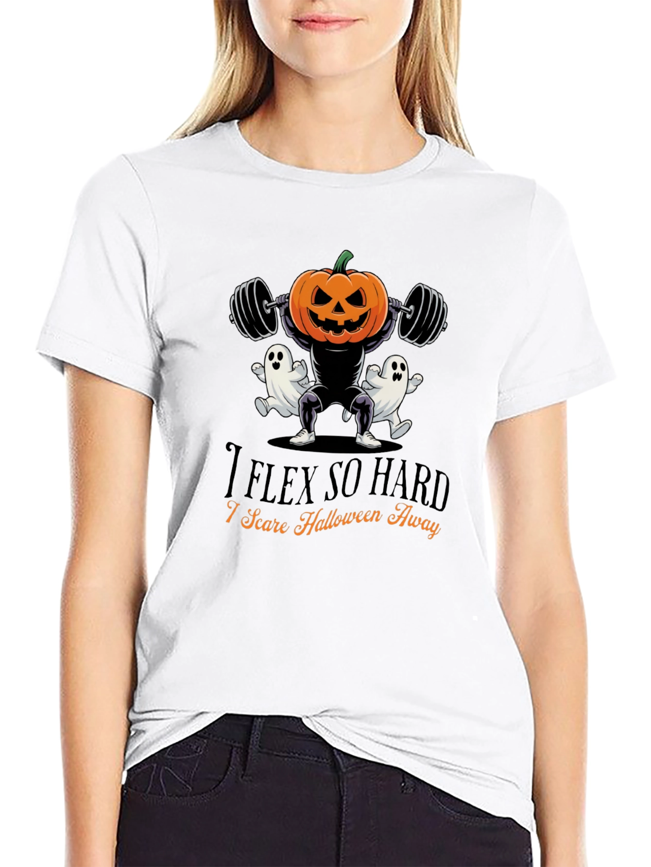 Halloween Gym Pumpkin T-Shirt - I Flex So Hard