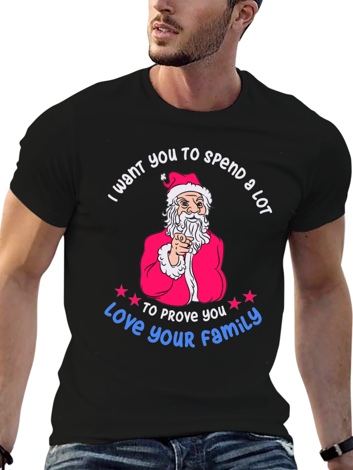Spend A Lot Christmas Santa Graphic Tee
