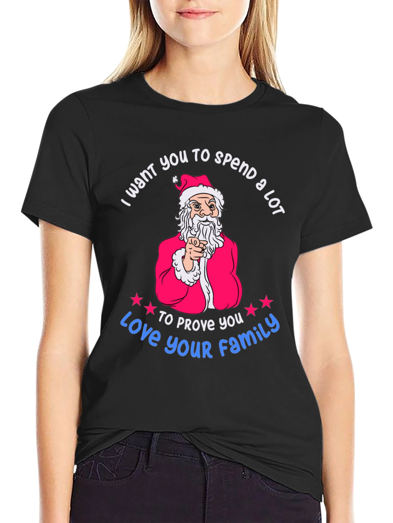 Spend A Lot Christmas Santa Graphic Tee