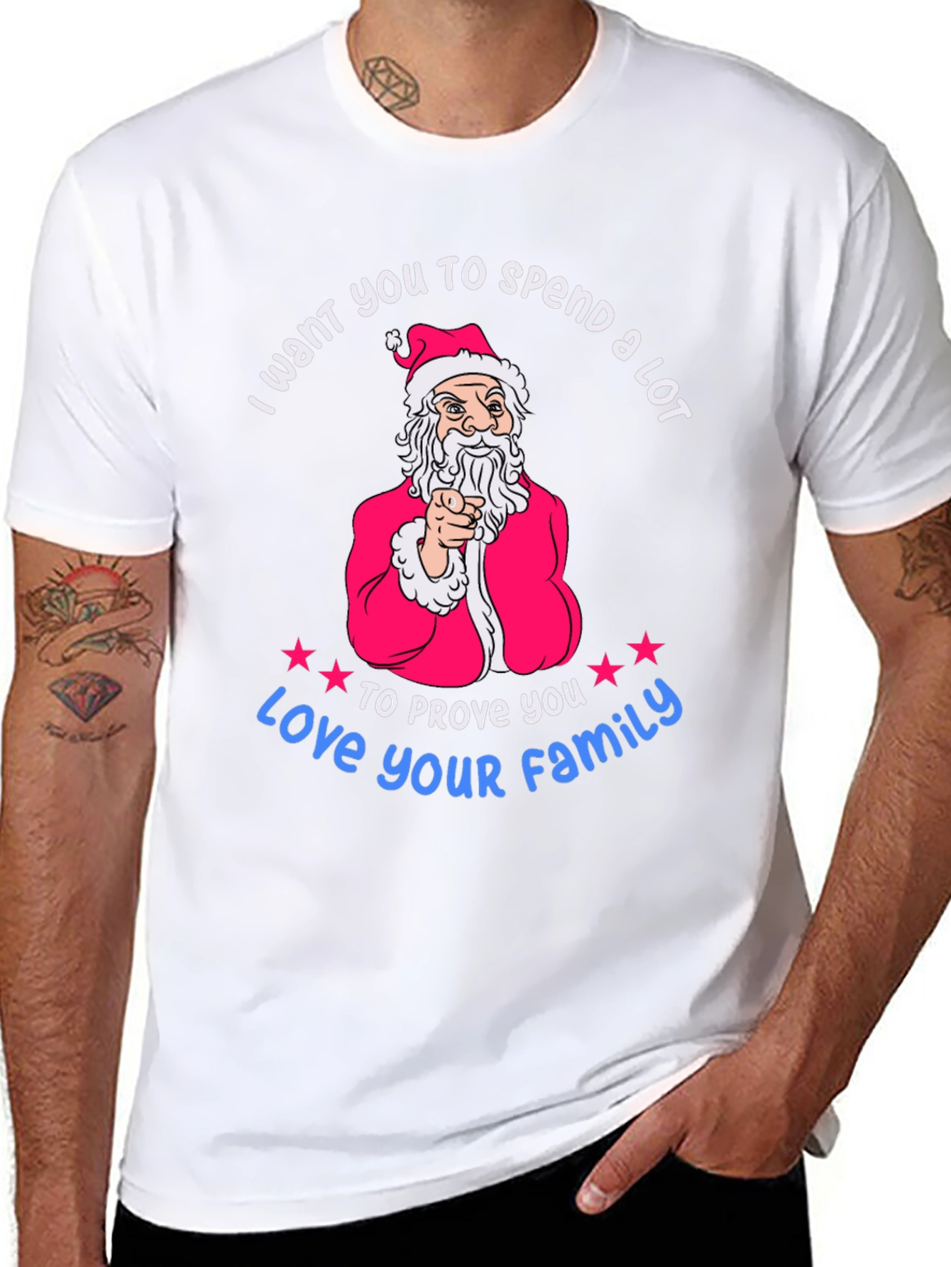 Spend A Lot Christmas Santa Graphic Tee