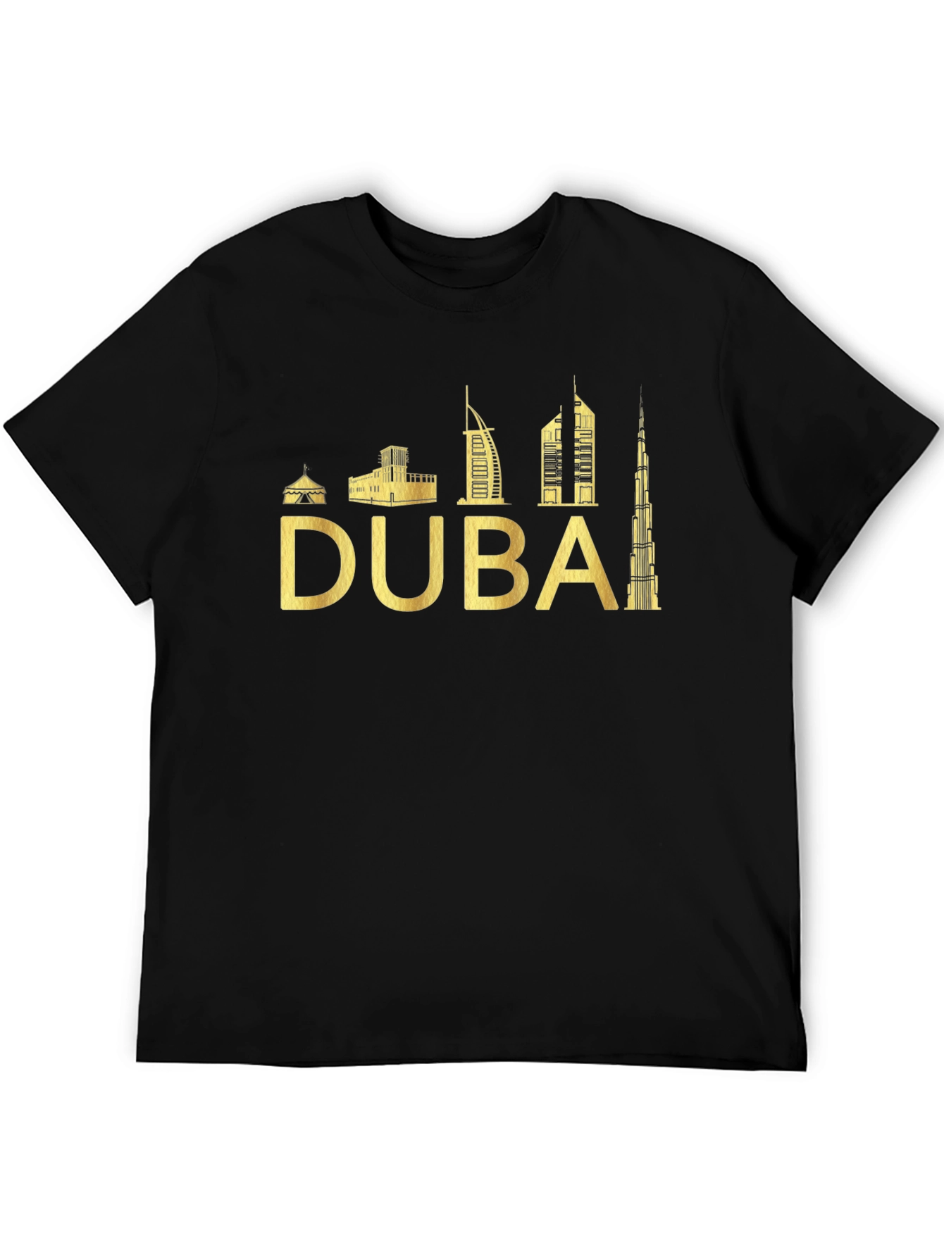 Dubai Skyline T-Shirt - Black Tee