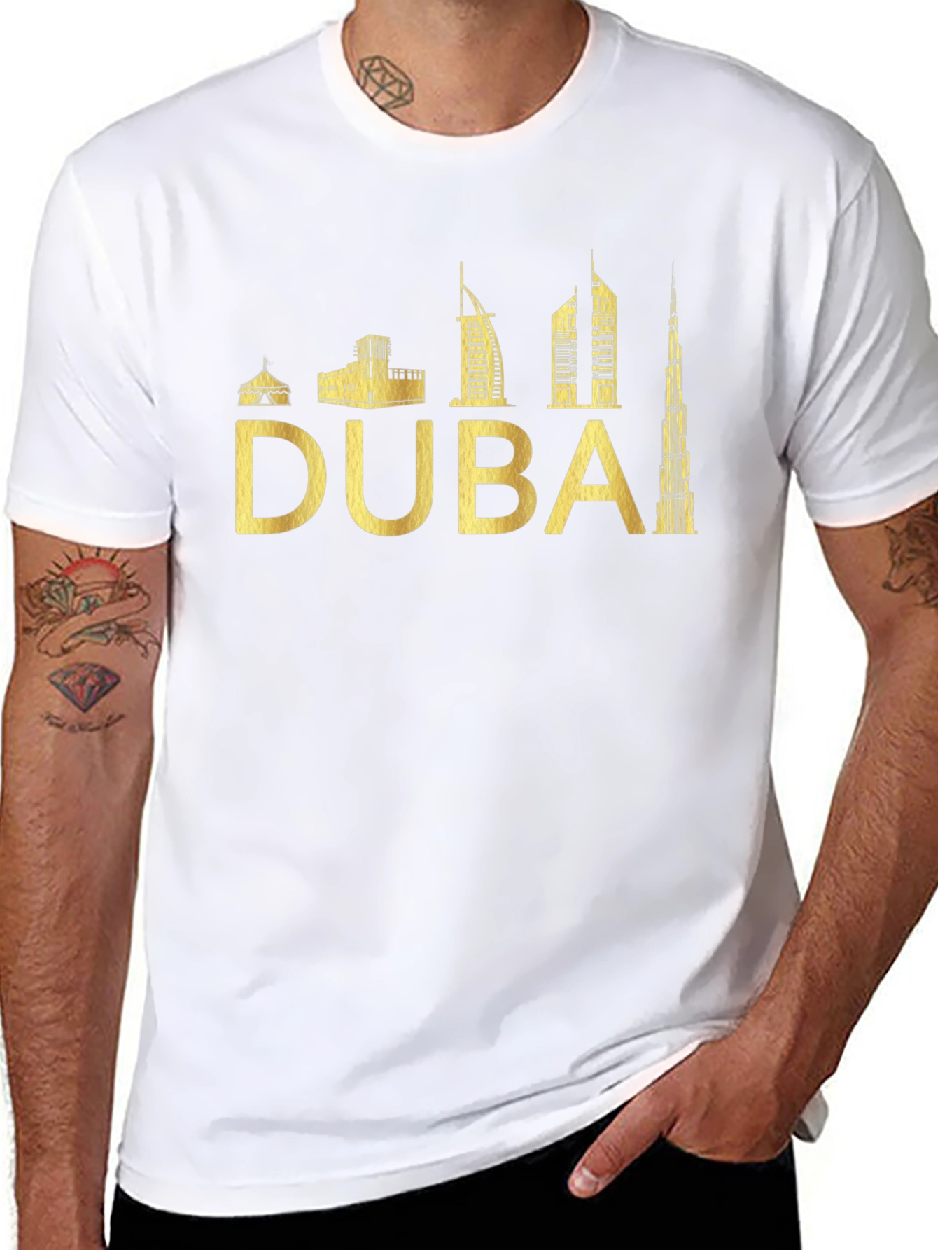 Dubai Skyline T-Shirt - Black Tee