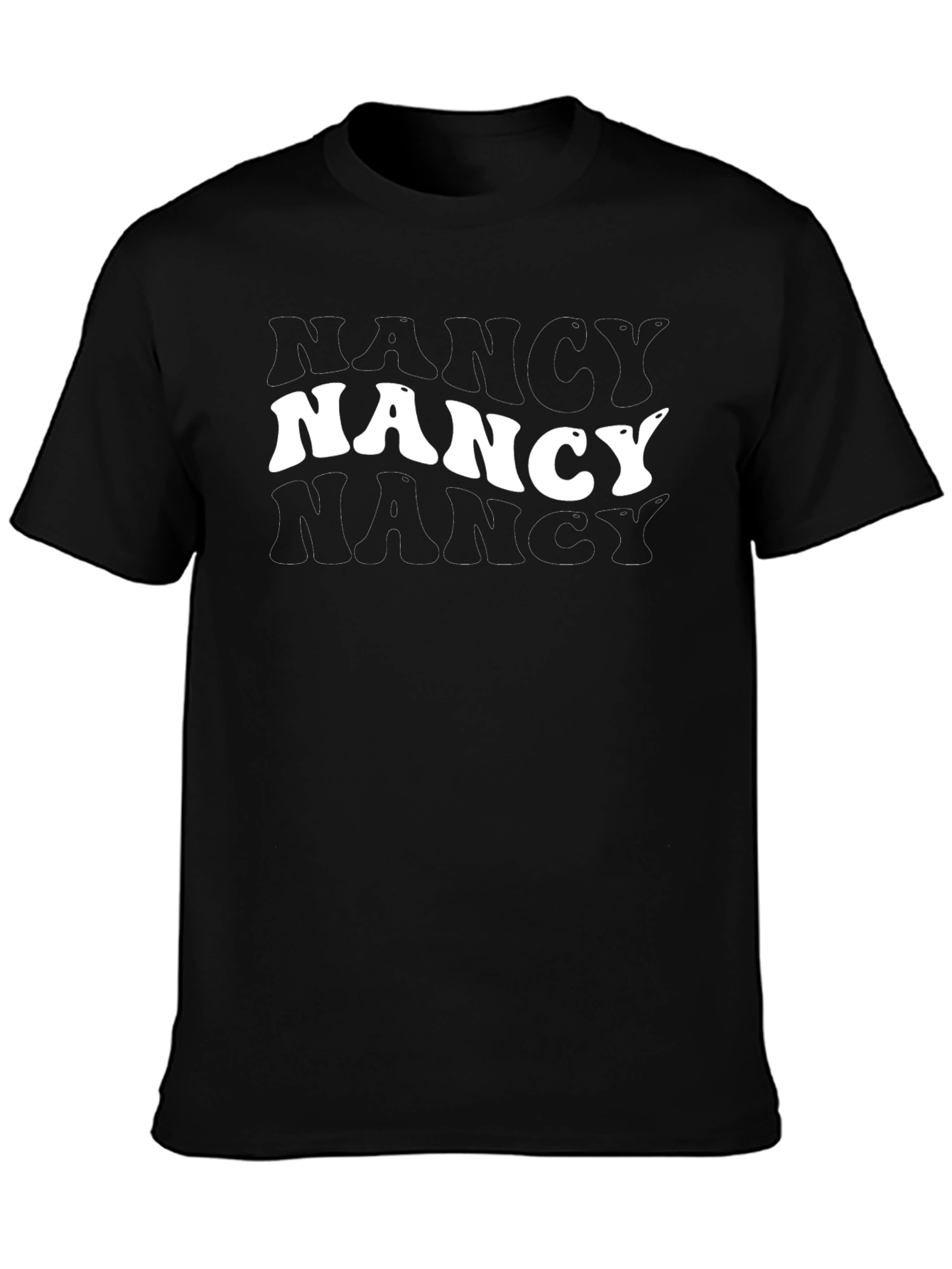 Retro Nancy T-Shirt - Black Cotton Blend