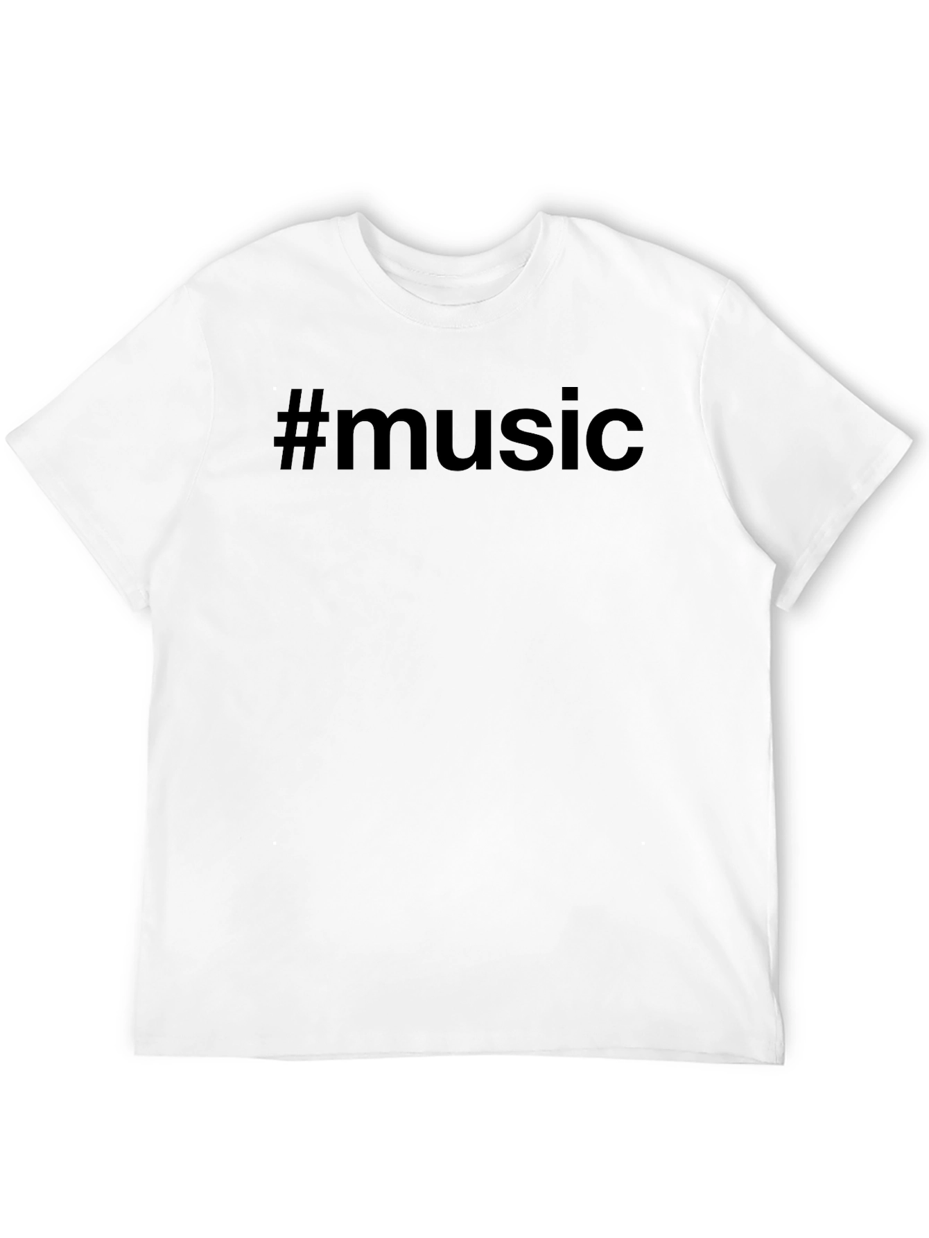 #Music Black T-Shirt - Trendy Casual Wear