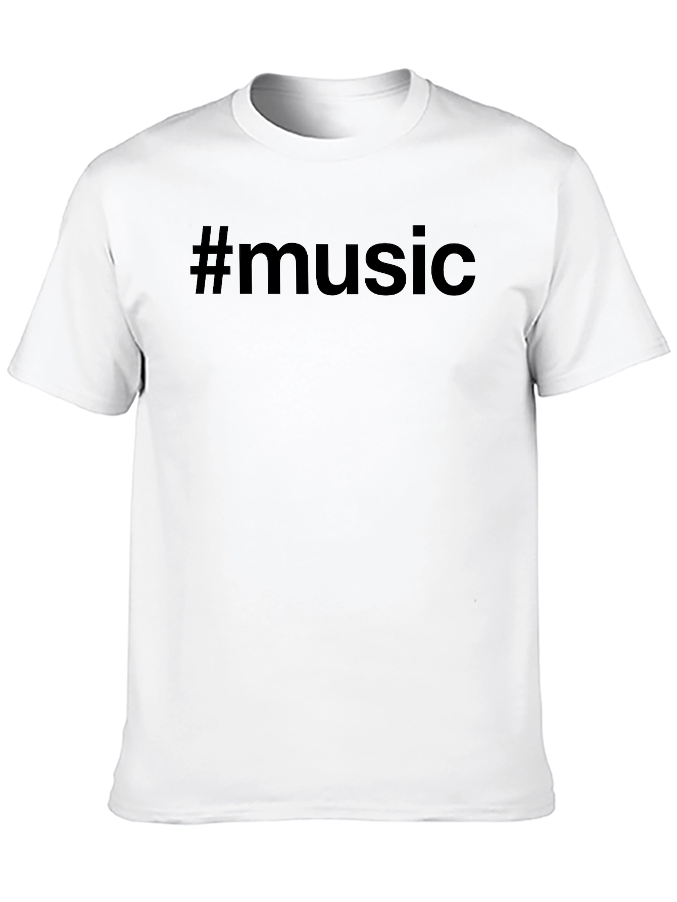 #Music Black T-Shirt - Trendy Casual Wear