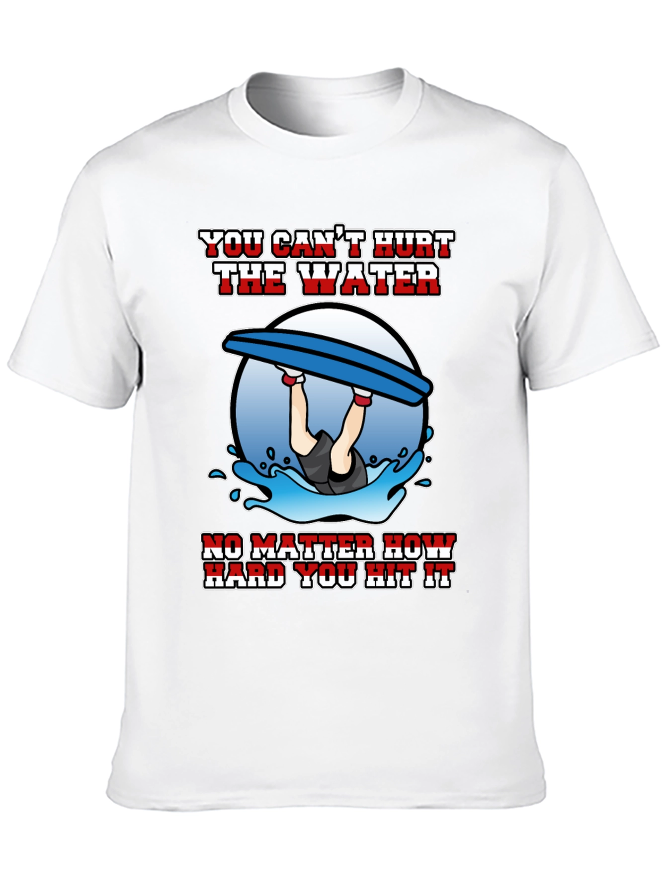 Funny Wakeboarding T-Shirt - Cant Hurt the Water Tee