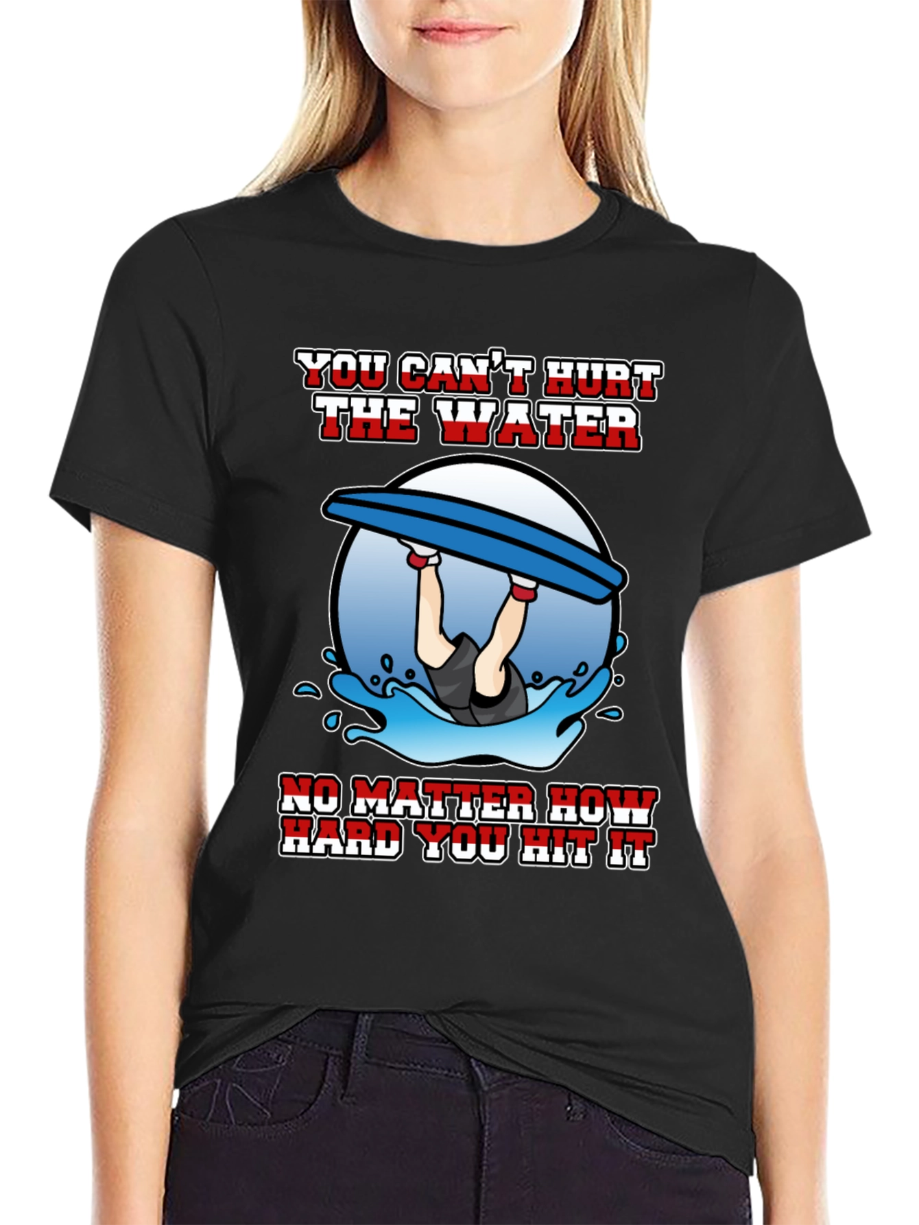 Funny Wakeboarding T-Shirt - Cant Hurt the Water Tee