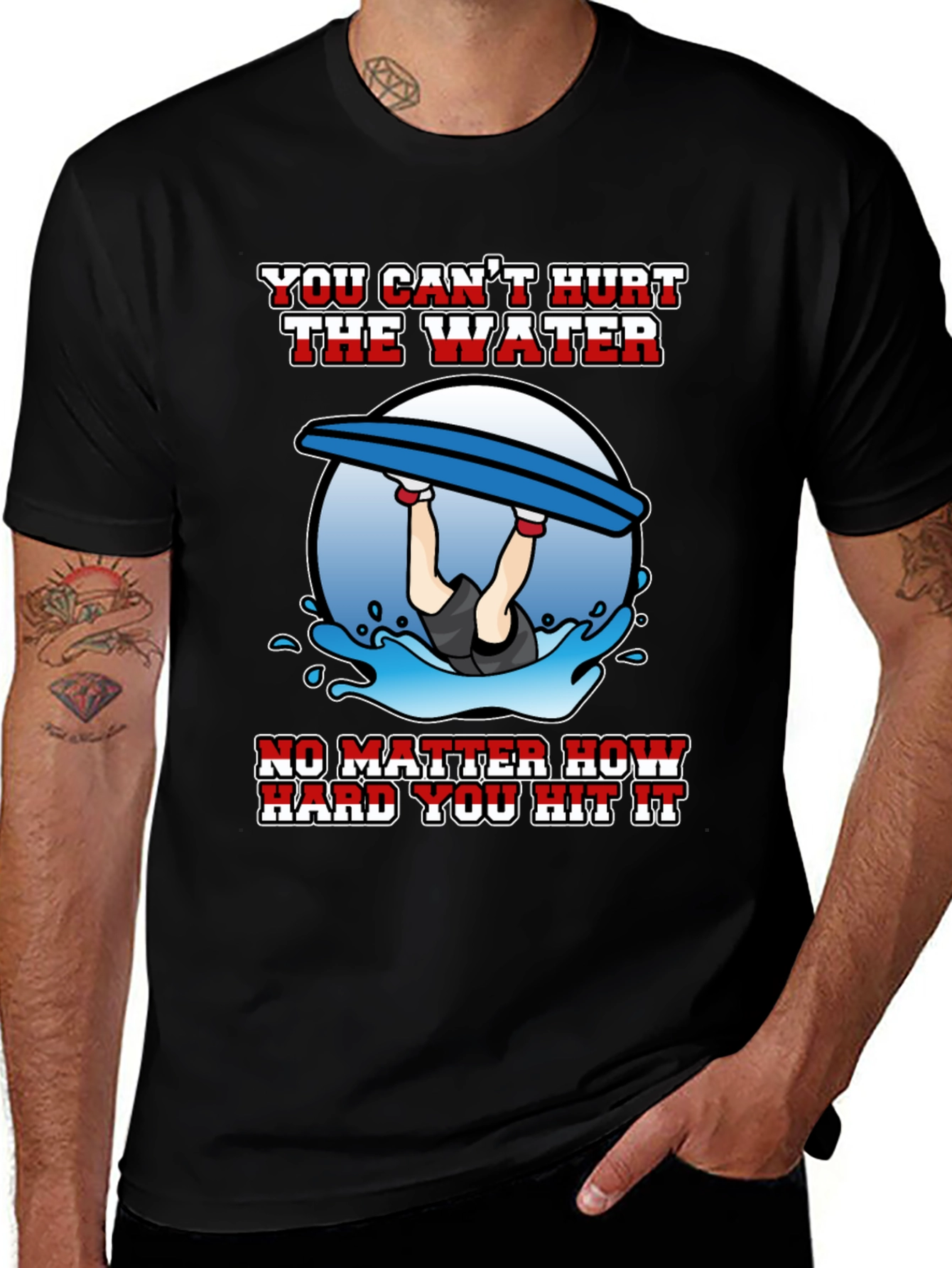 Funny Wakeboarding T-Shirt - Cant Hurt the Water Tee