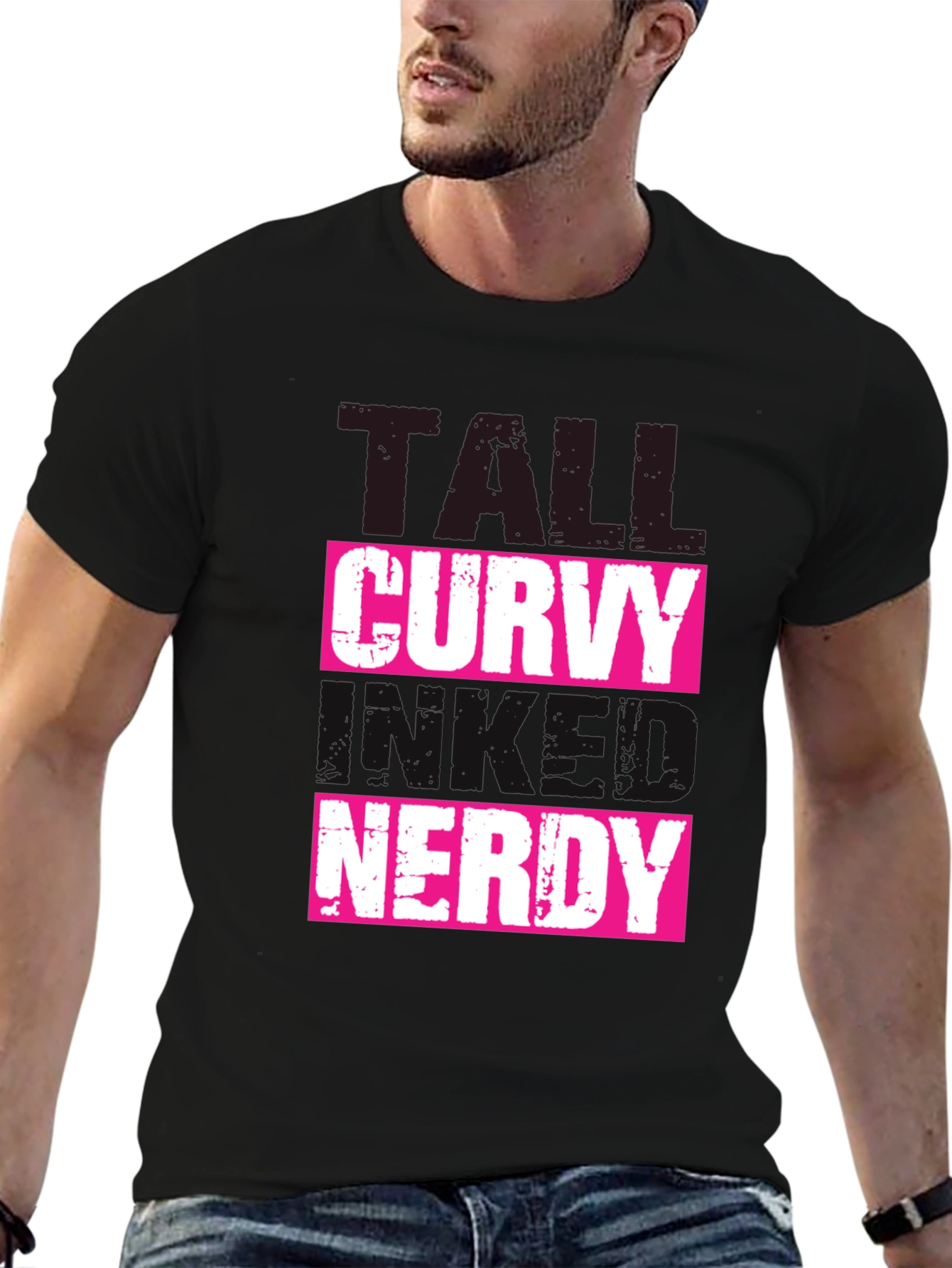 Tall Curvy and Nerdy T-Shirt - Black