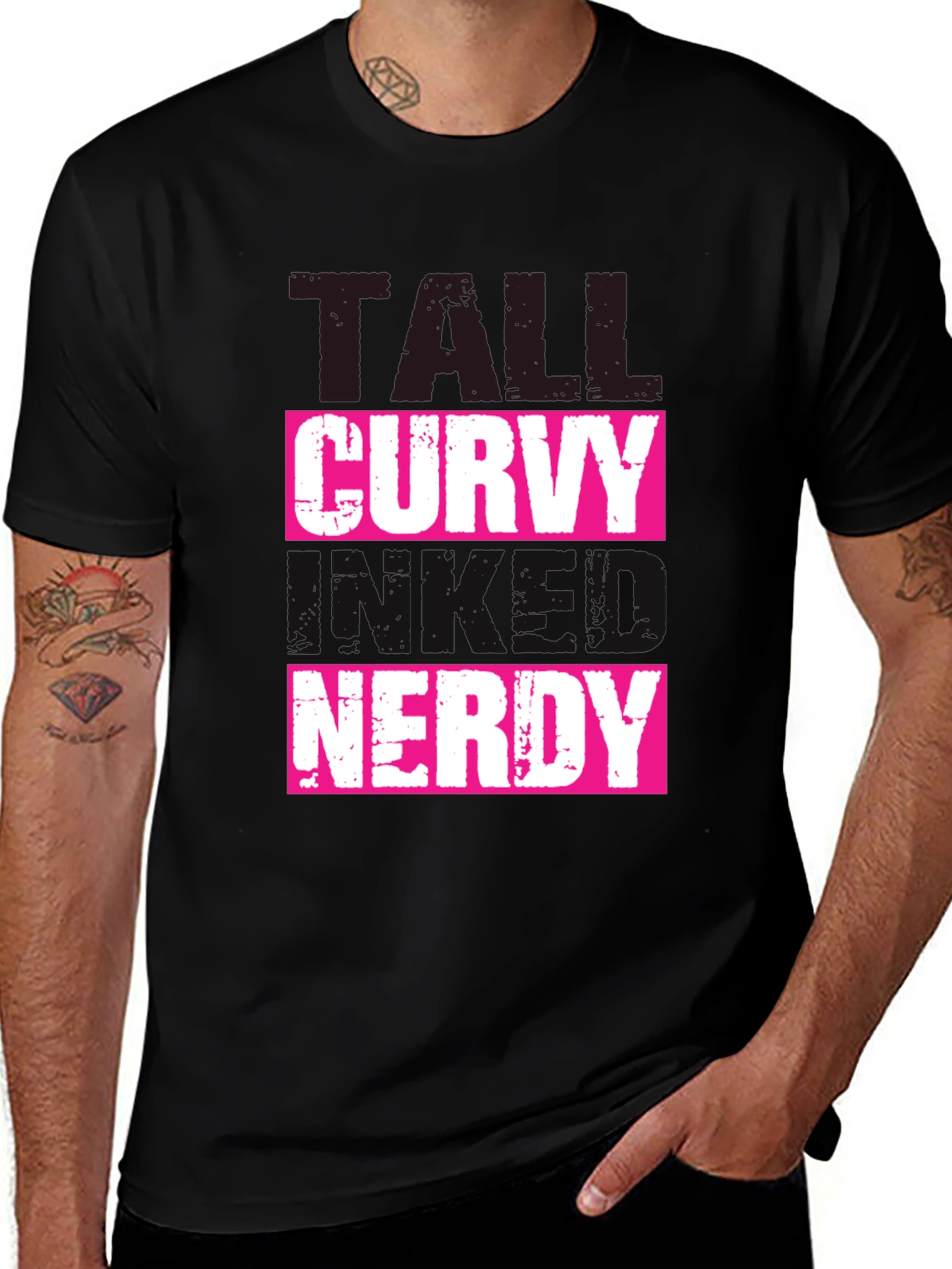 Tall Curvy and Nerdy T-Shirt - Black