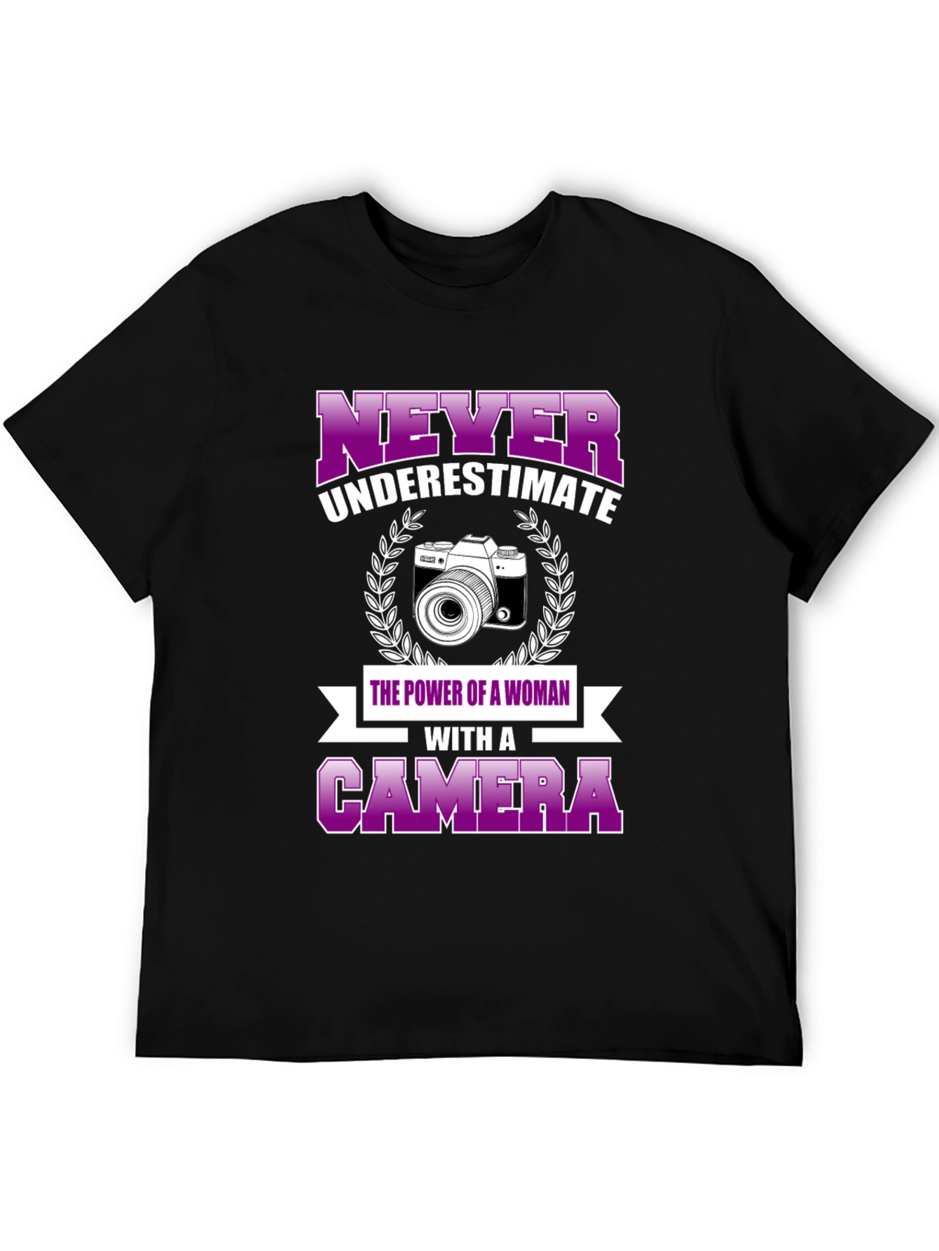 Never Underestimate Woman with Camera T-Shirt