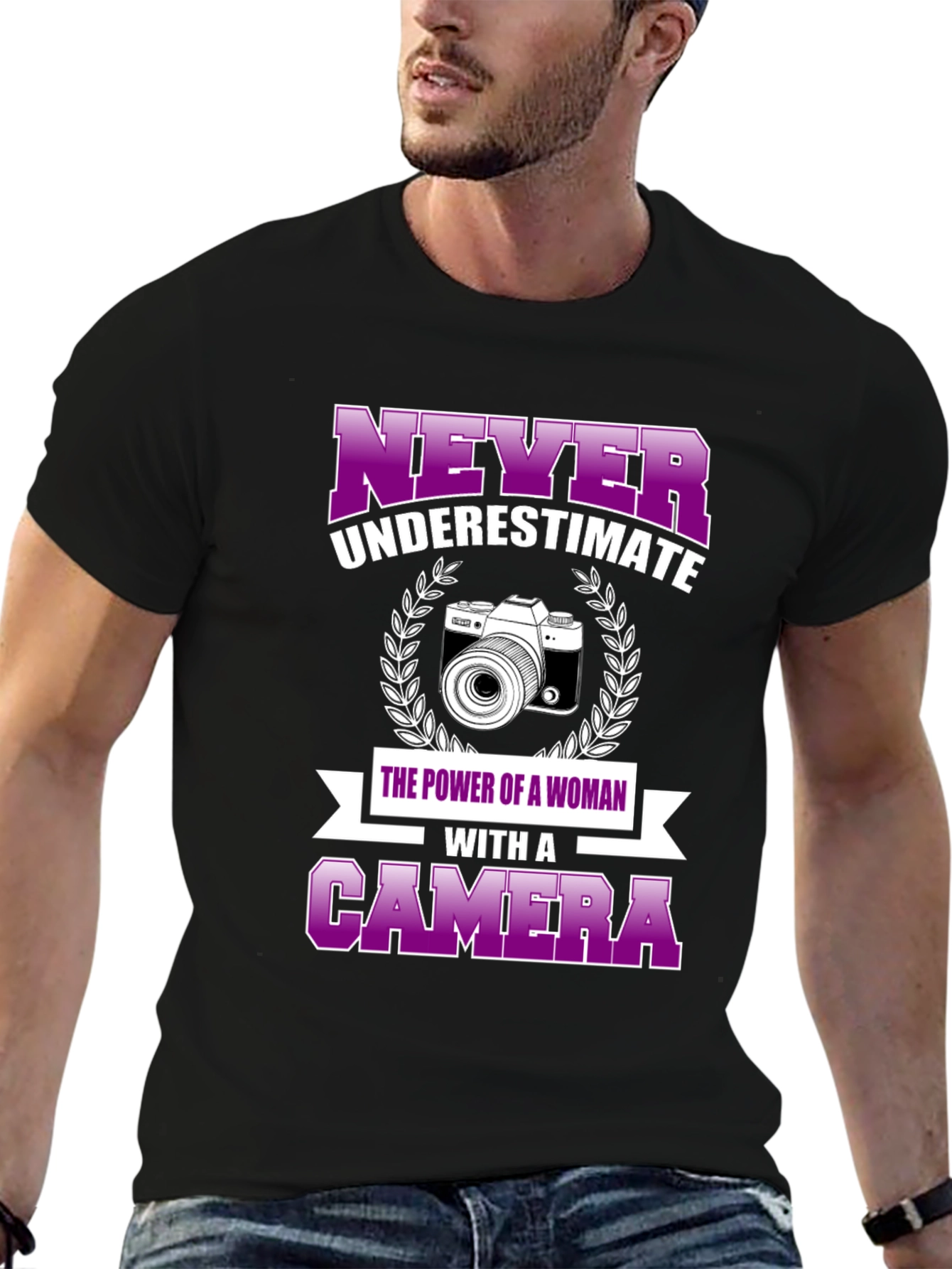 Never Underestimate Woman with Camera T-Shirt