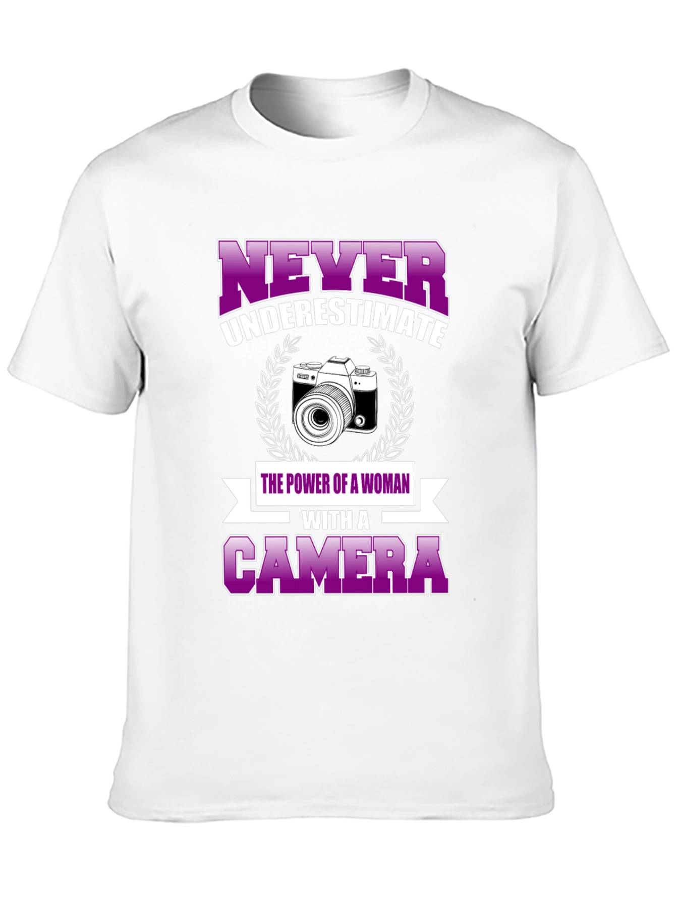 Never Underestimate Woman with Camera T-Shirt