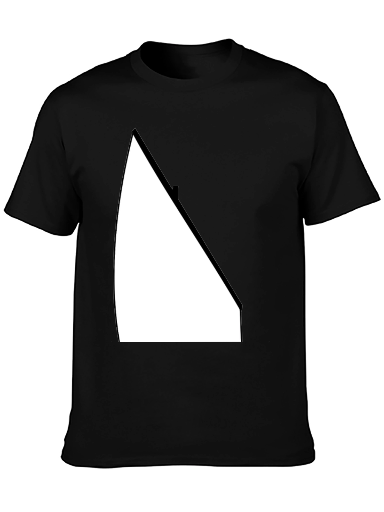 Modern Geometric Graphic Tee - Casual Black T-Shirt