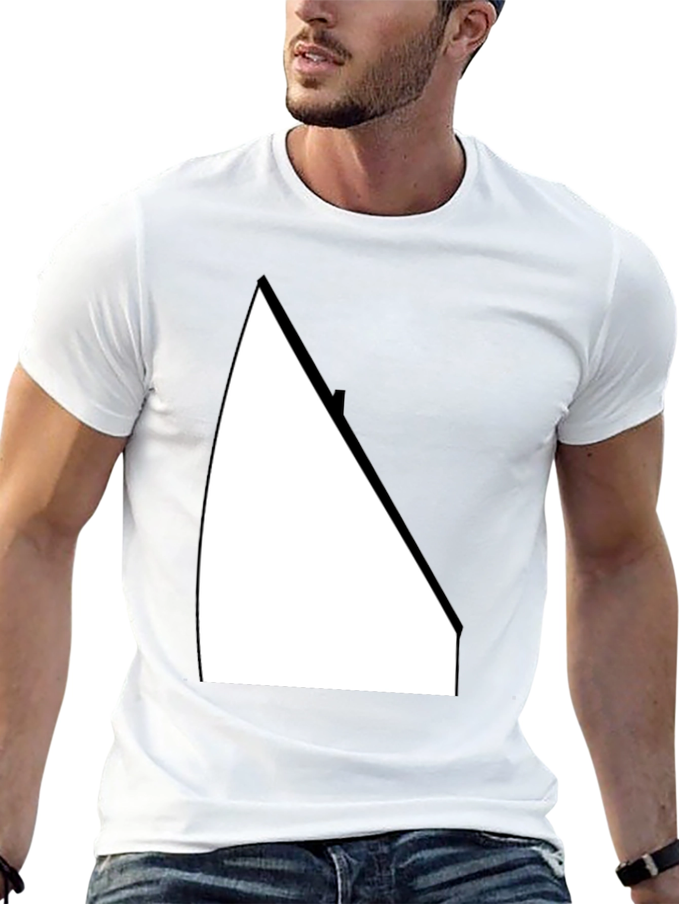 Modern Geometric Graphic Tee - Casual Black T-Shirt