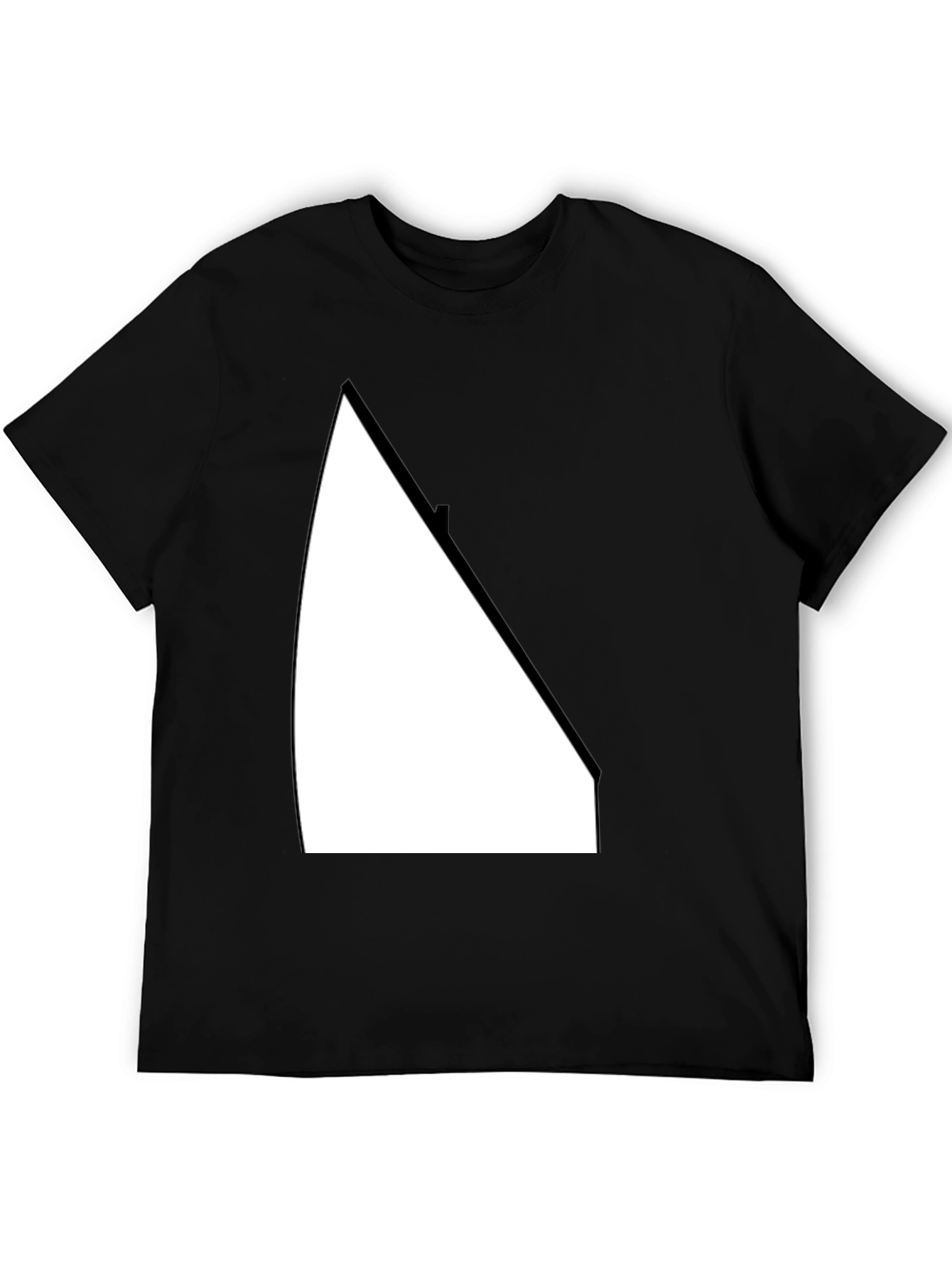 Modern Geometric Graphic Tee - Casual Black T-Shirt