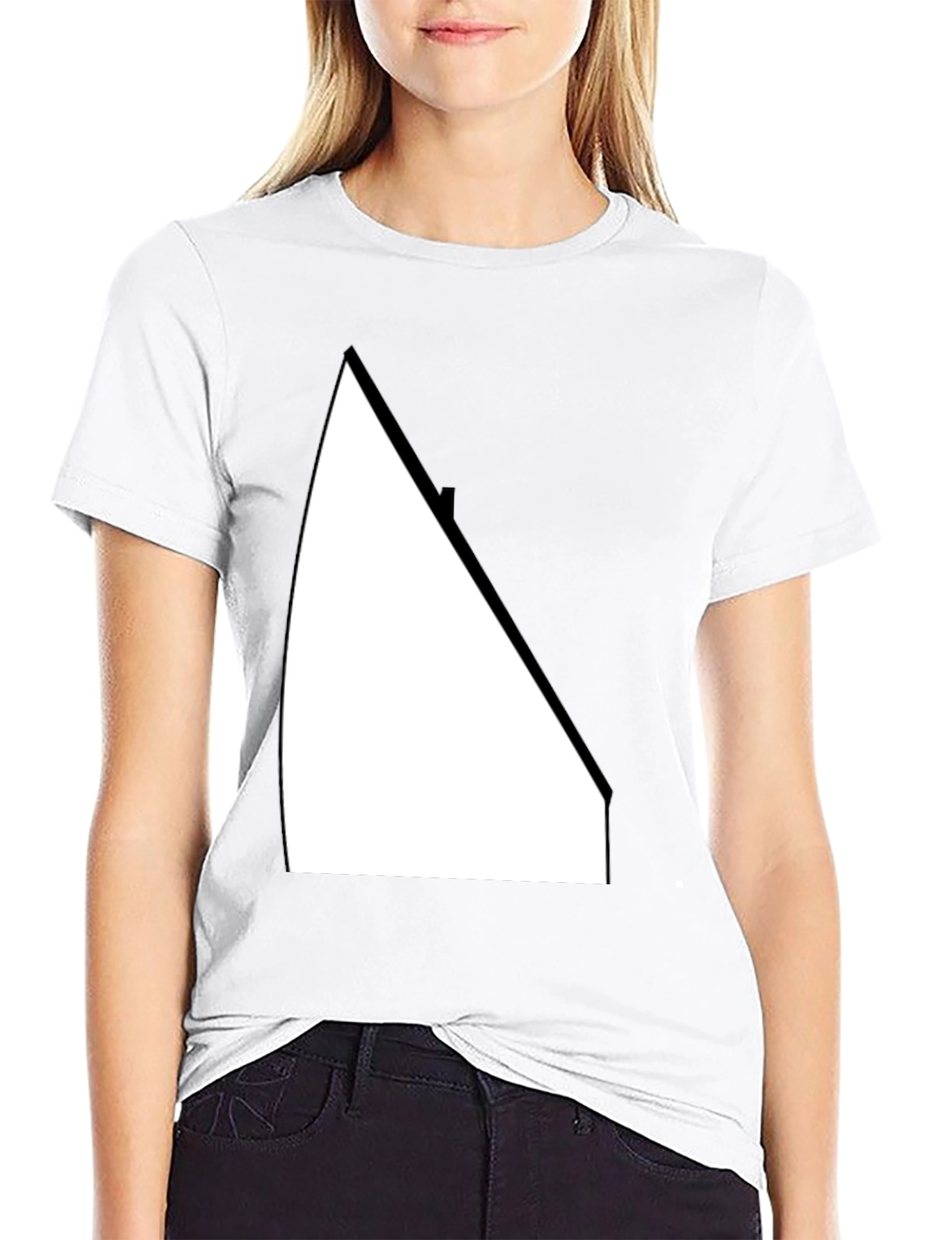 Modern Geometric Graphic Tee - Casual Black T-Shirt