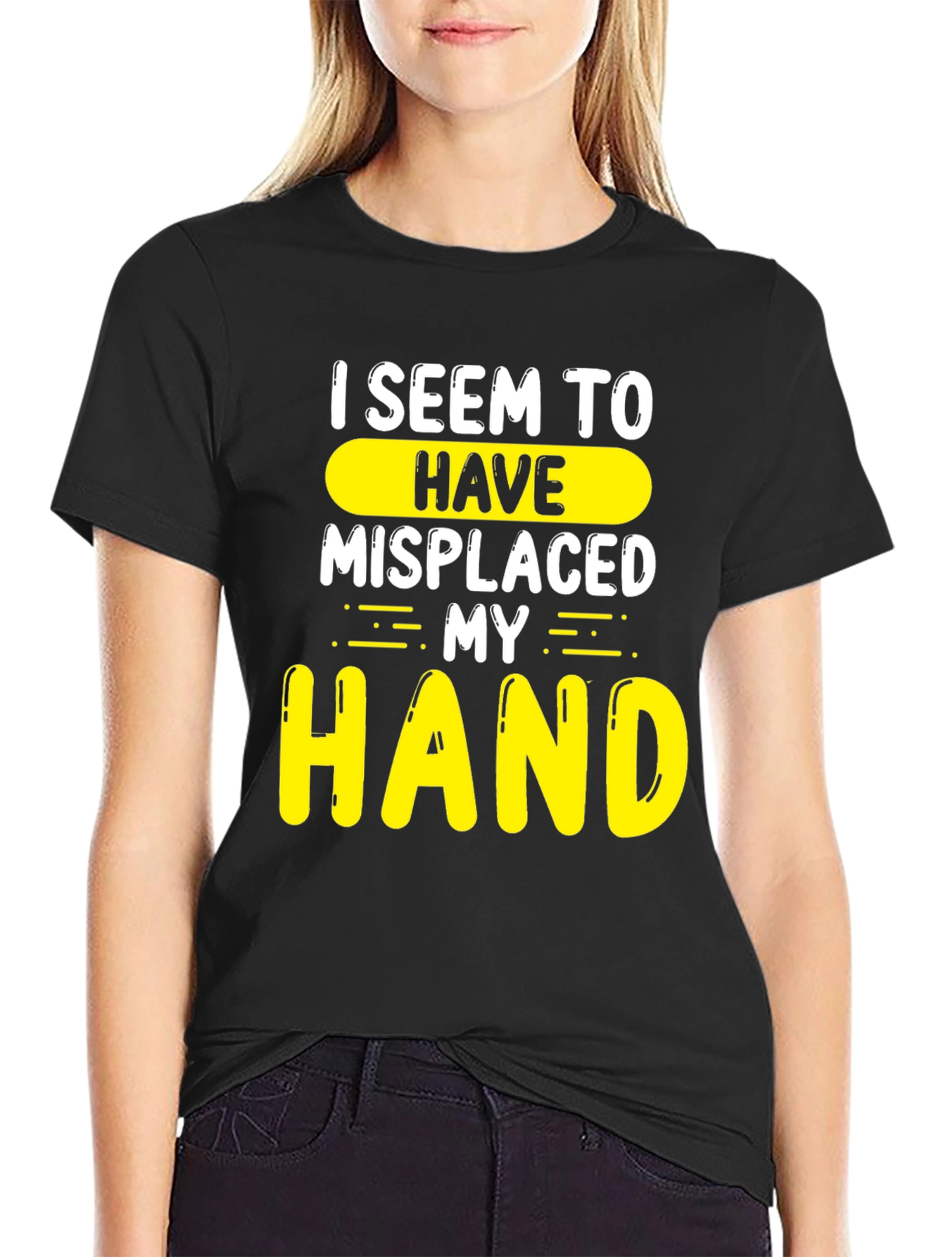 Humorous Misplaced Hand Graphic T-Shirt