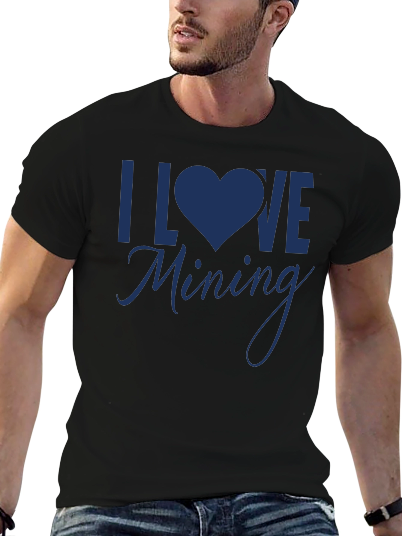 I Love Mining T-Shirt - Black Cotton Tee