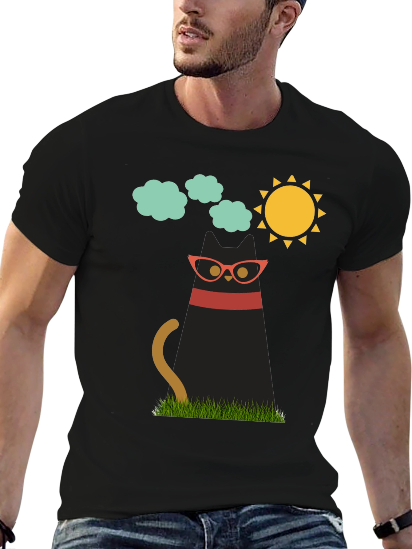 Cool Cat Graphic Tee - Trendy & Unique