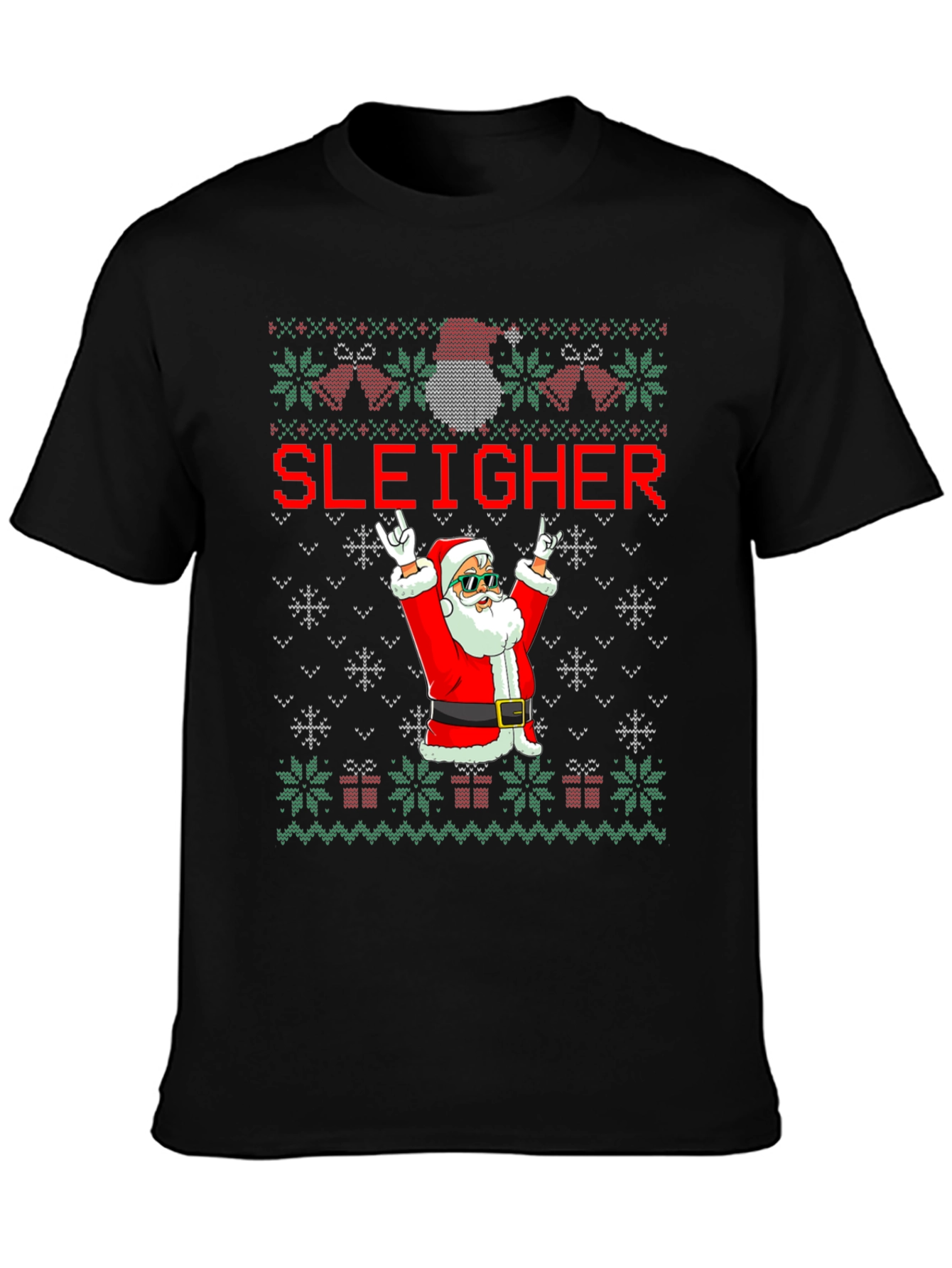 Sleigher Santa Ugly Christmas T-Shirt