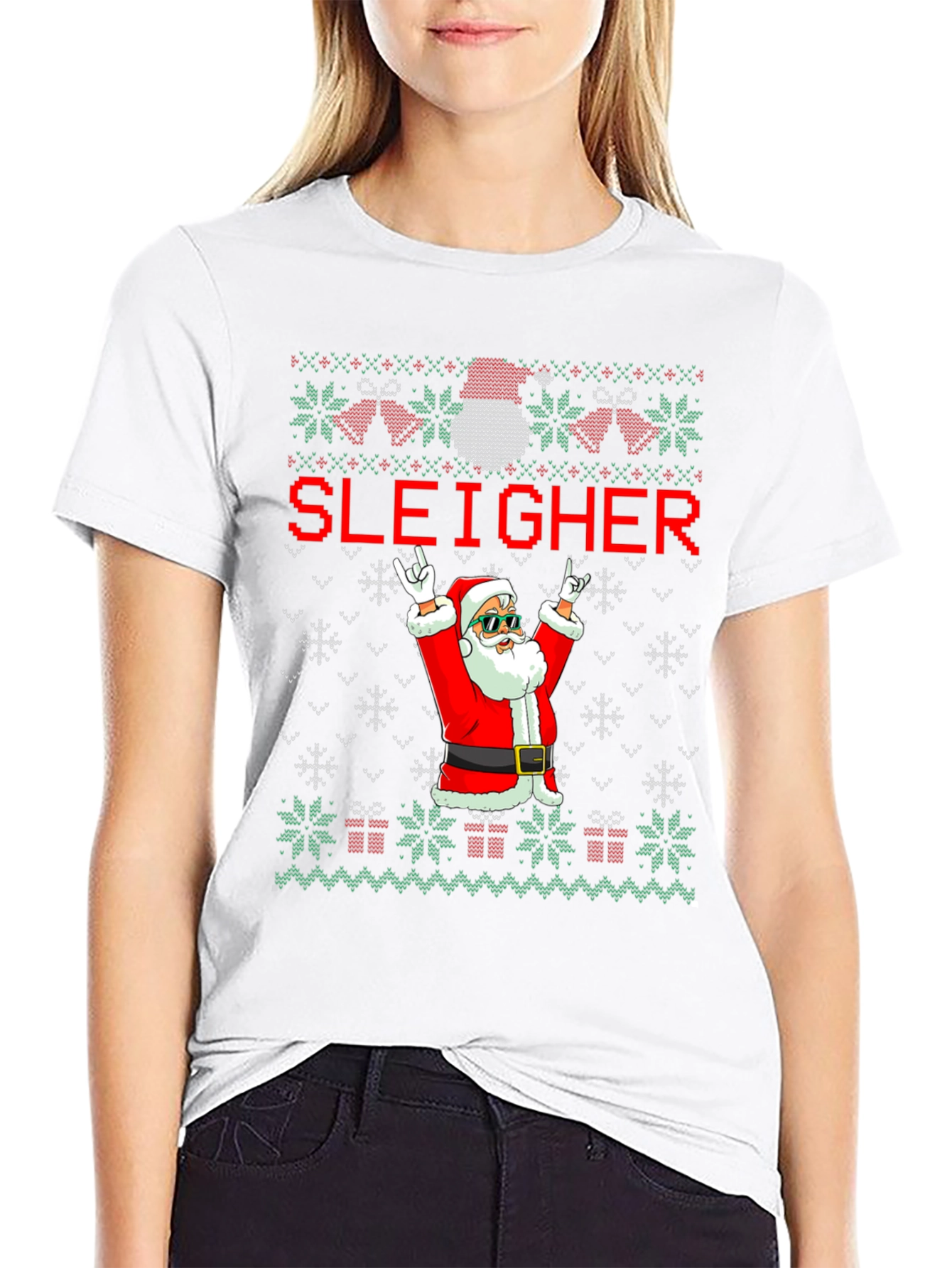 Sleigher Santa Ugly Christmas T-Shirt