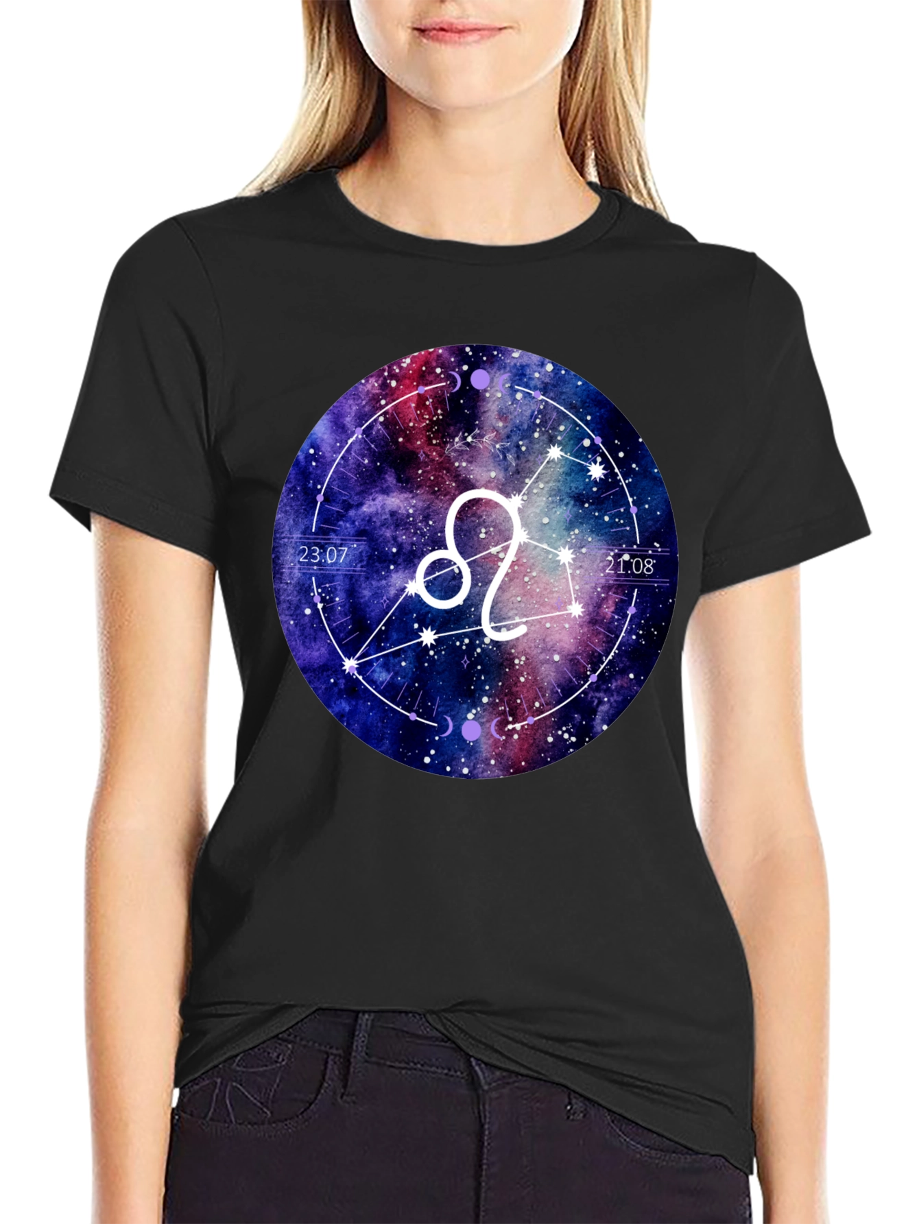 Leo Zodiac Galaxy Graphic T-Shirt