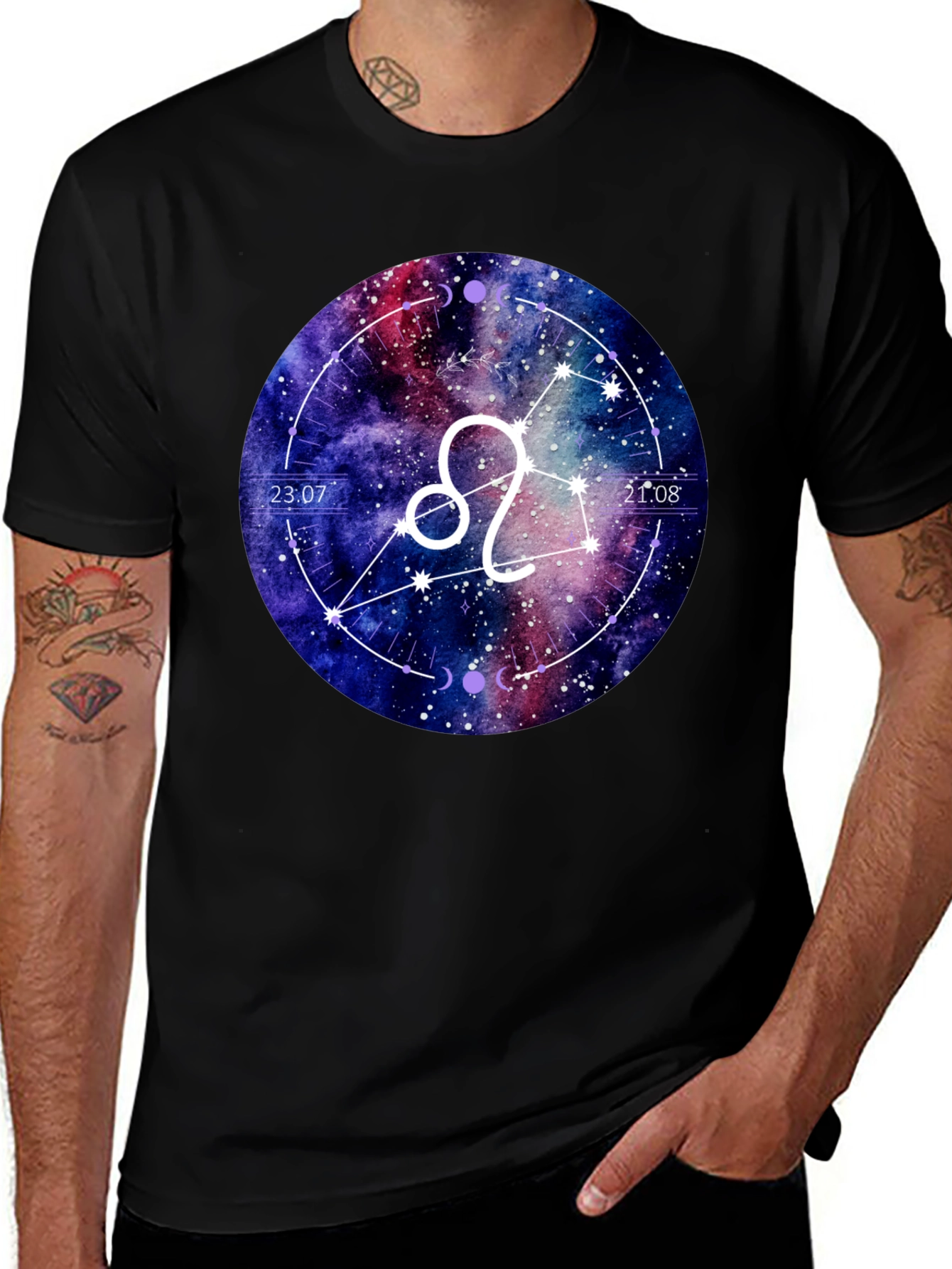 Leo Zodiac Galaxy Graphic T-Shirt