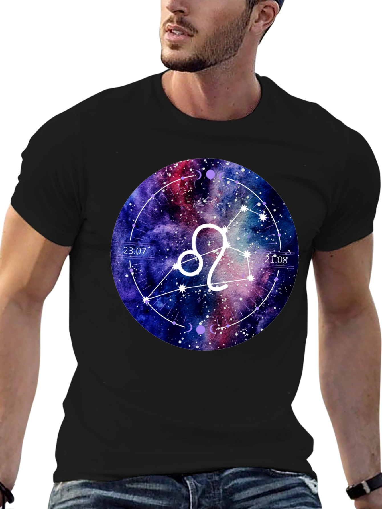 Leo Zodiac Galaxy Graphic T-Shirt