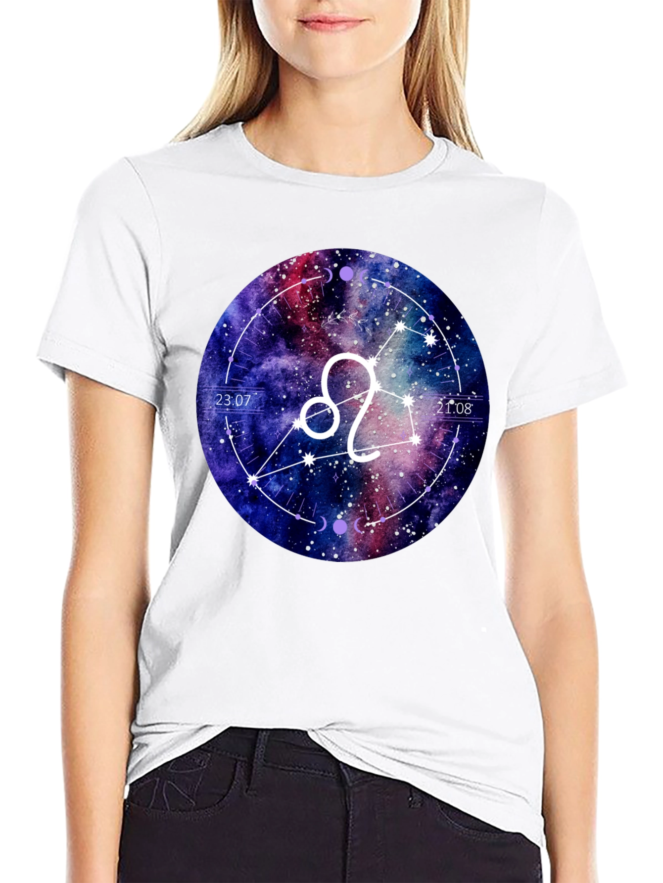 Leo Zodiac Galaxy Graphic T-Shirt
