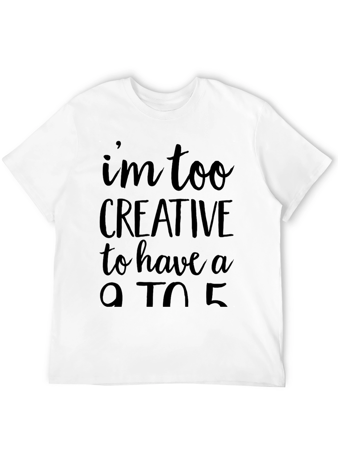 Creative 9 to 5 Graphic Tee - Black