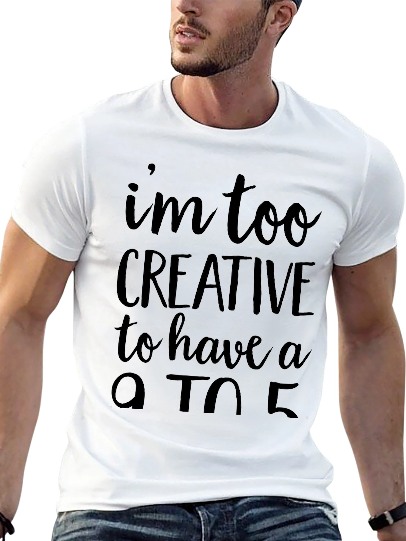 Creative 9 to 5 Graphic Tee - Black