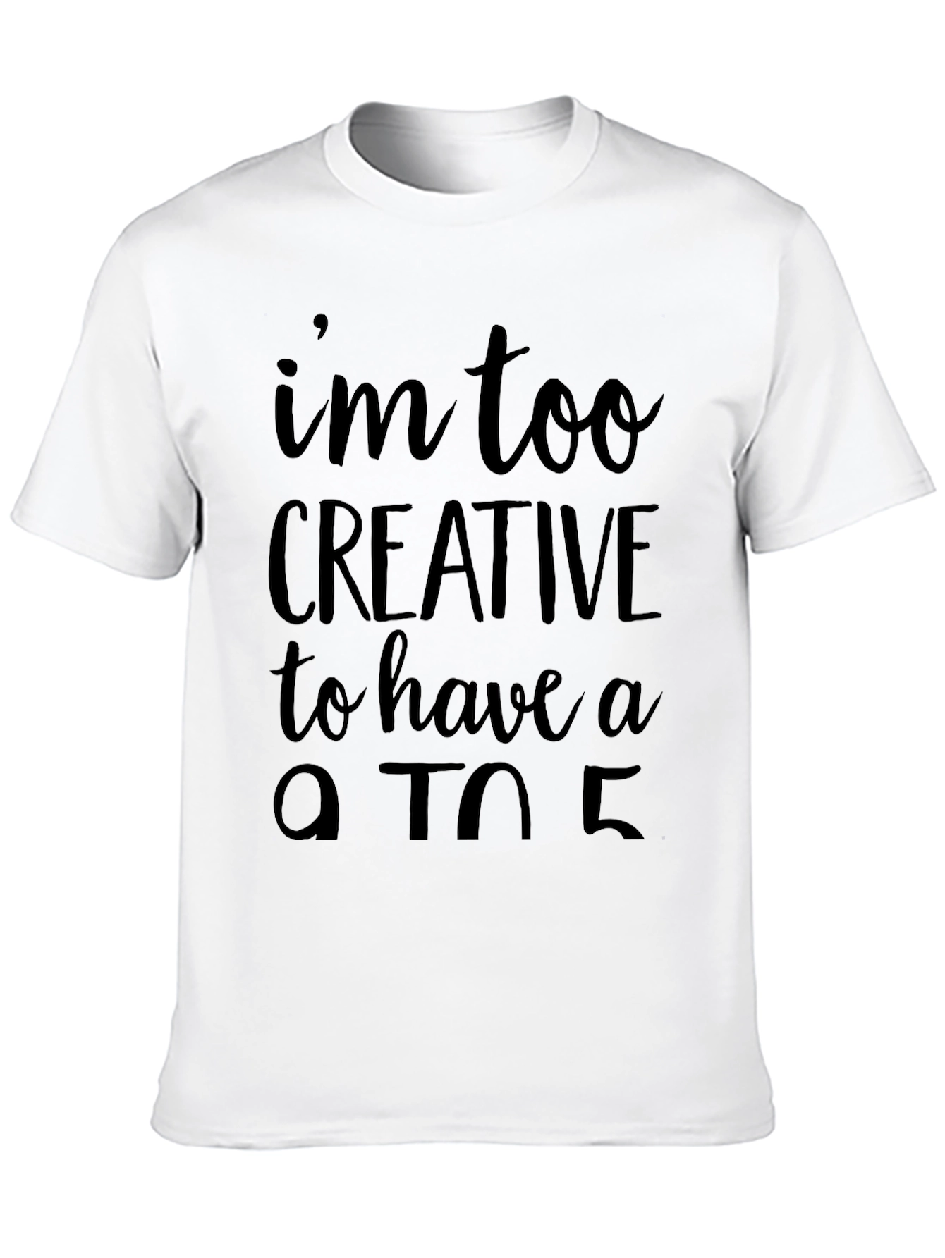 Creative 9 to 5 Graphic Tee - Black