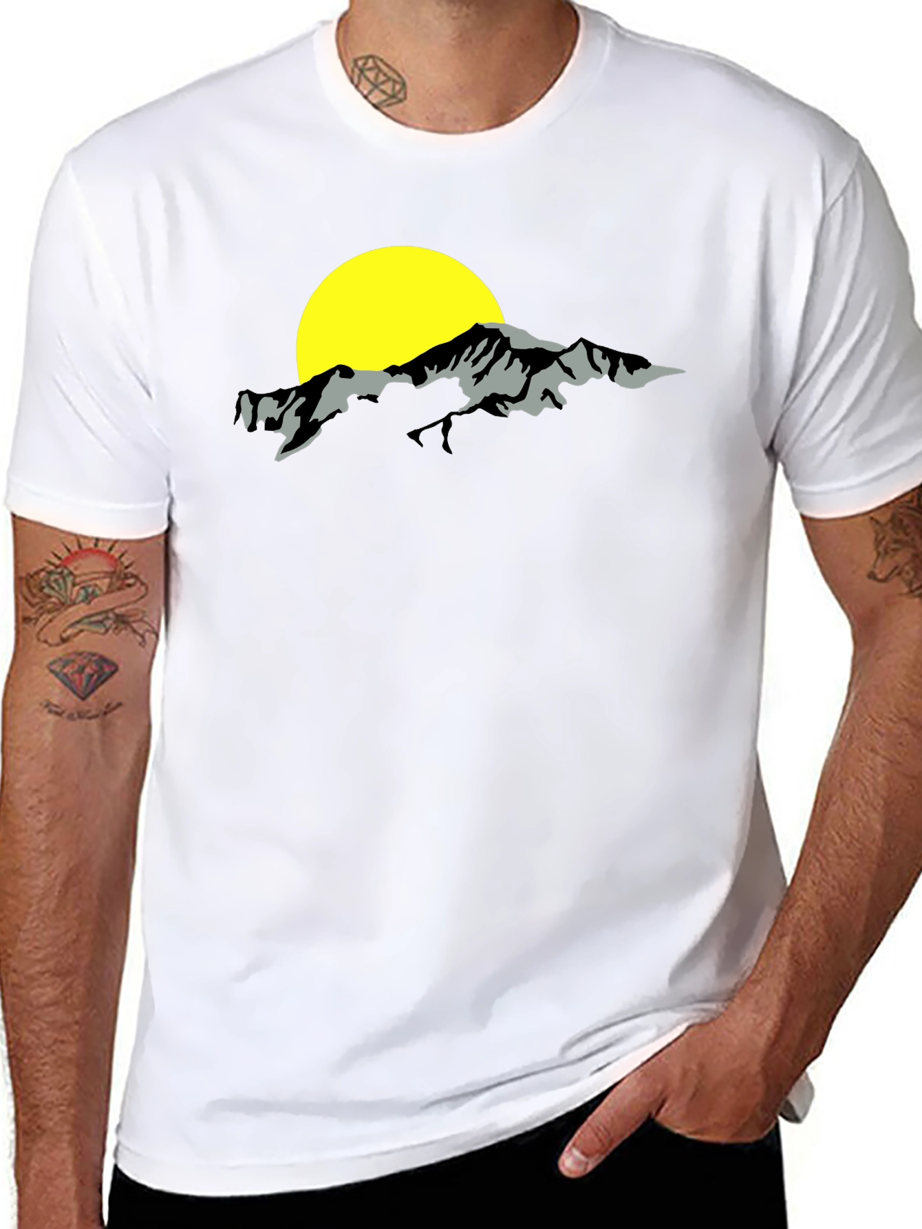 Mountain & Sun Graphic Black T-Shirt