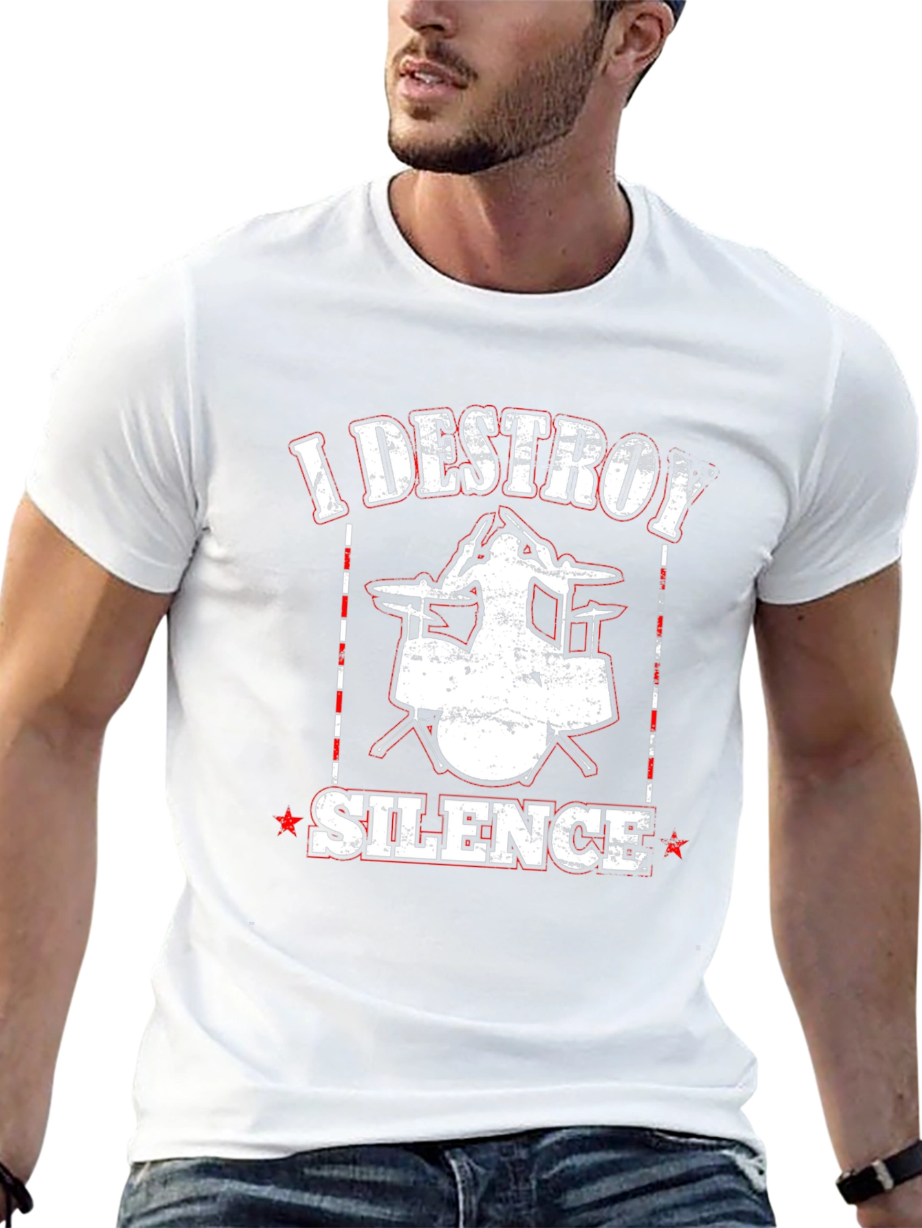 I Destroy Silence Drummer Black T-Shirt