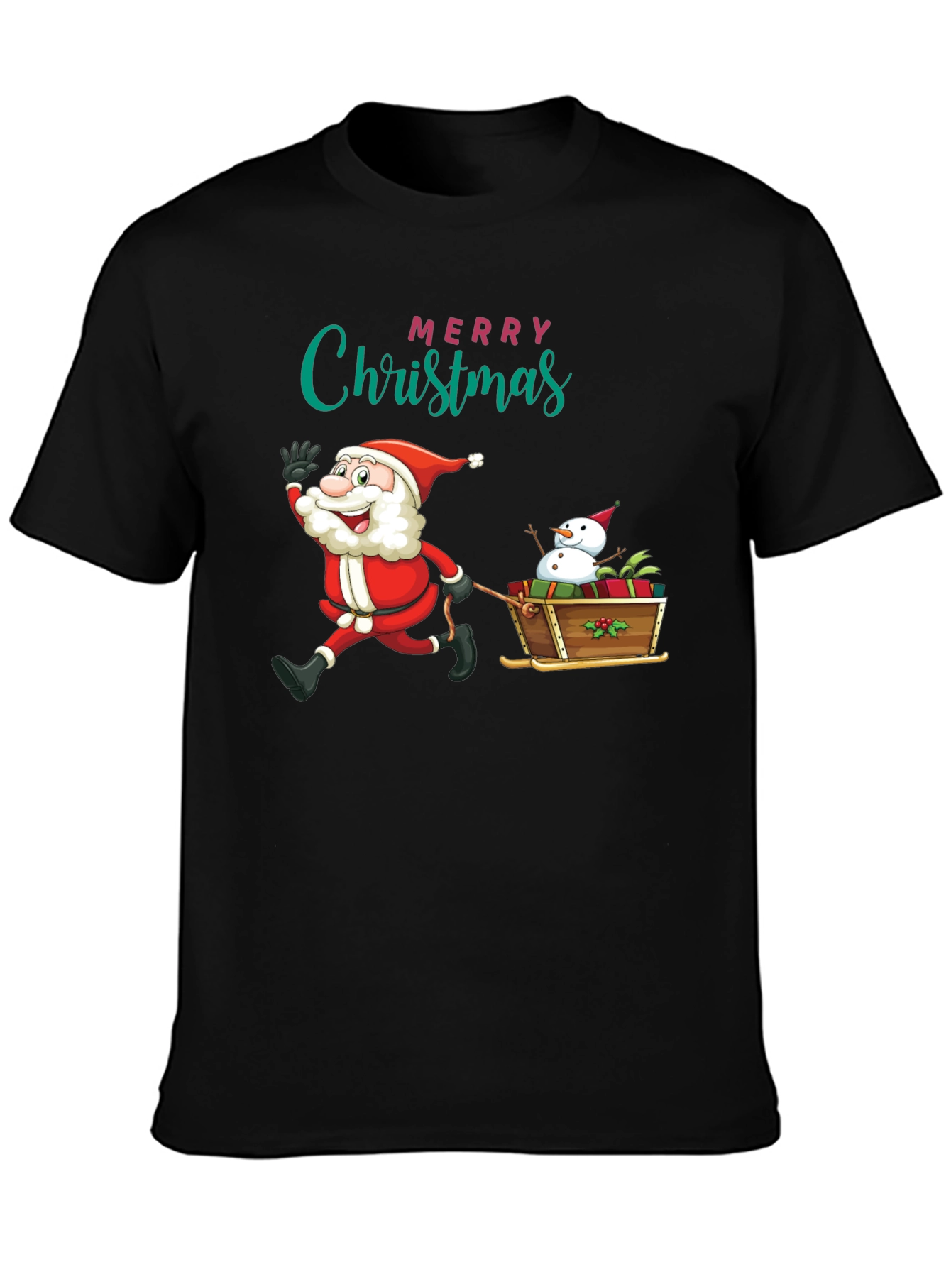 Festive Santa & Snowman Christmas T-Shirt