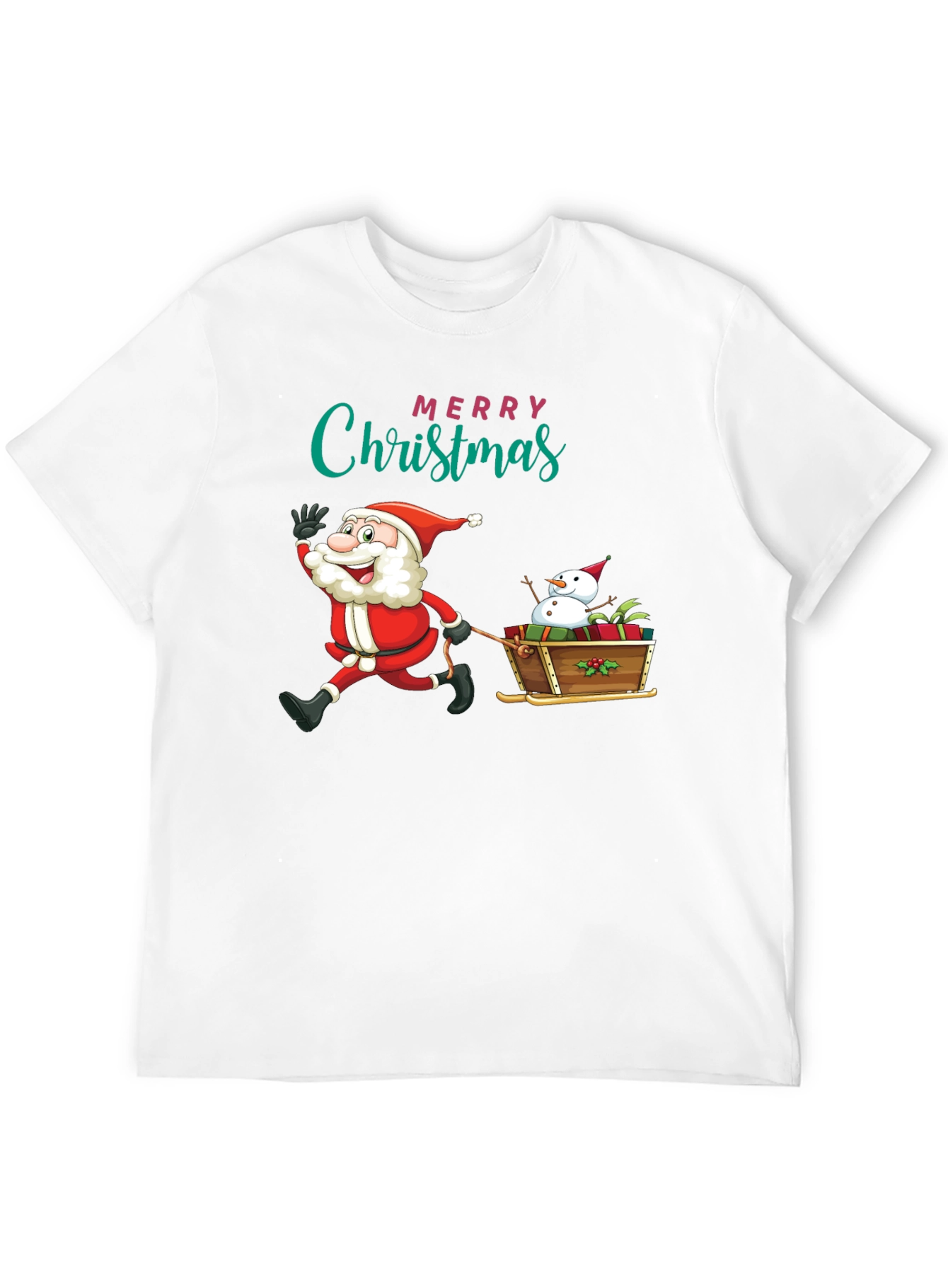 Festive Santa & Snowman Christmas T-Shirt