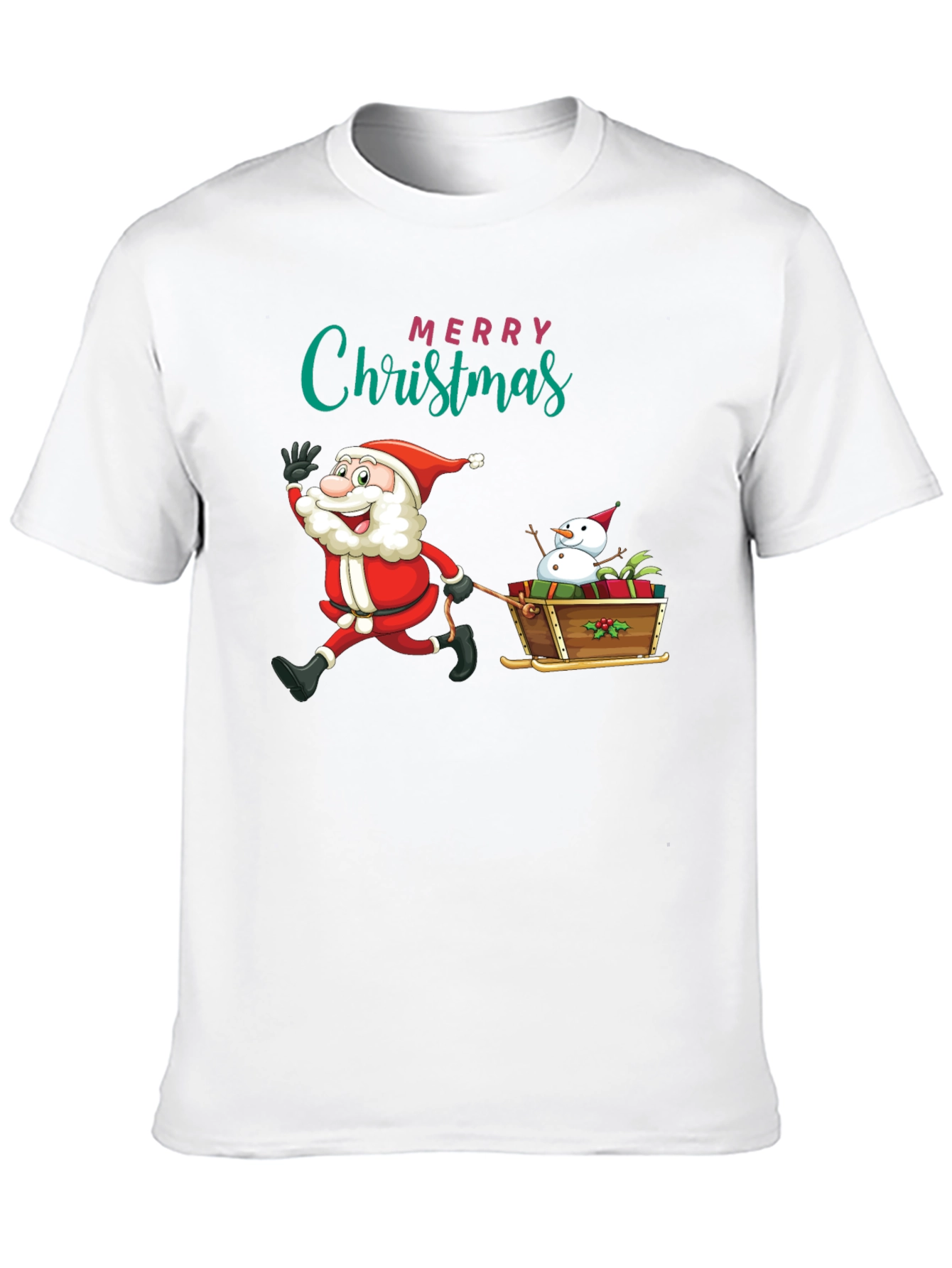 Festive Santa & Snowman Christmas T-Shirt