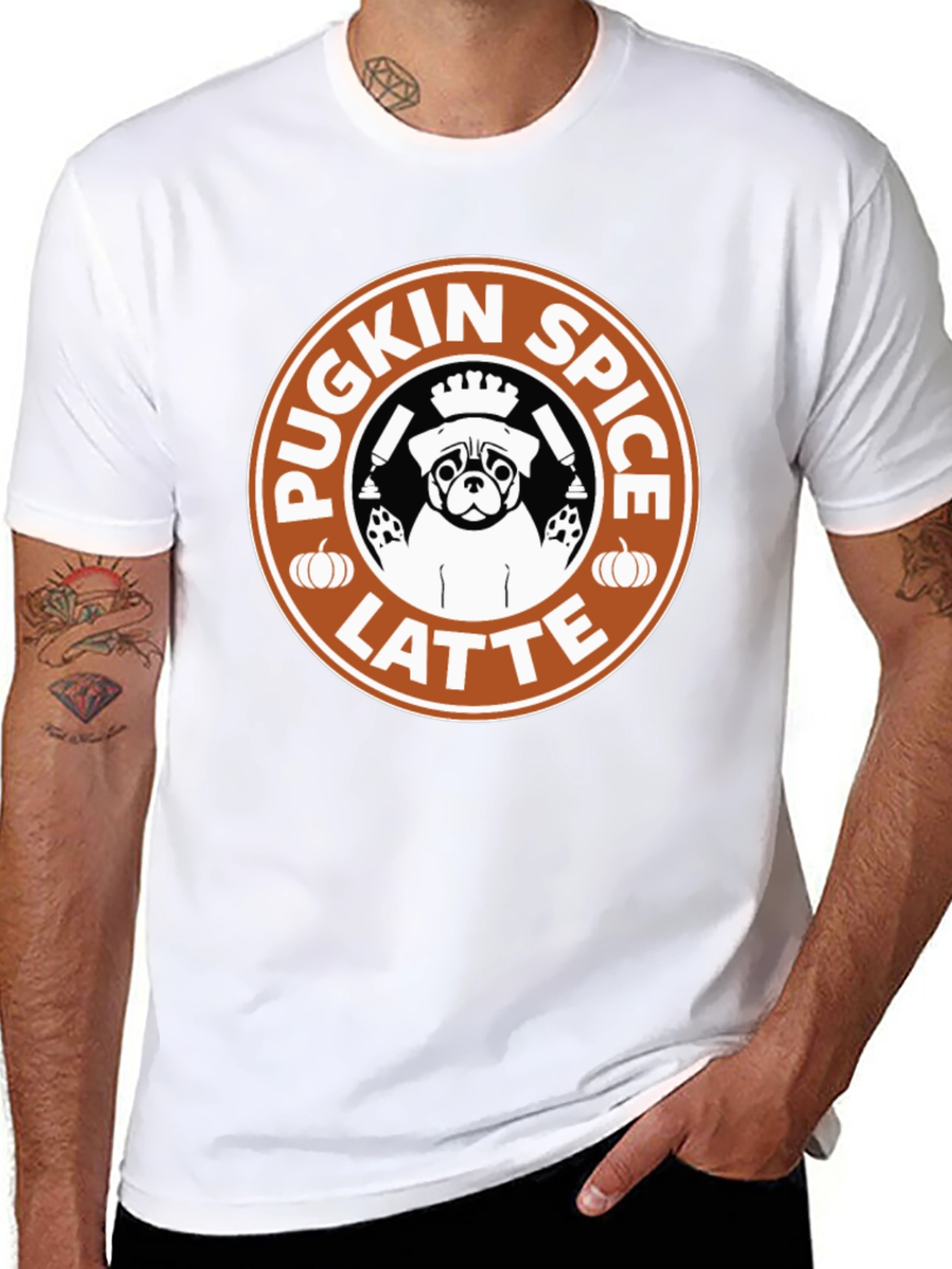 Pugkin Spice Latte Graphic T-Shirt