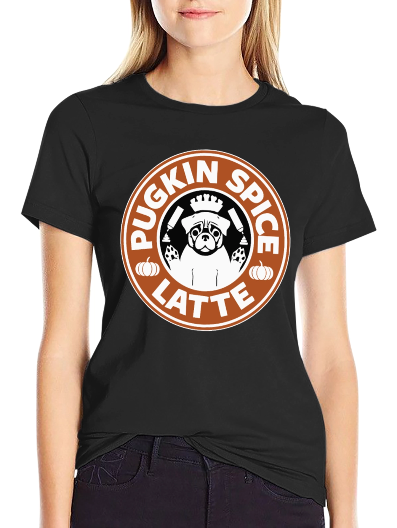 Pugkin Spice Latte Graphic T-Shirt