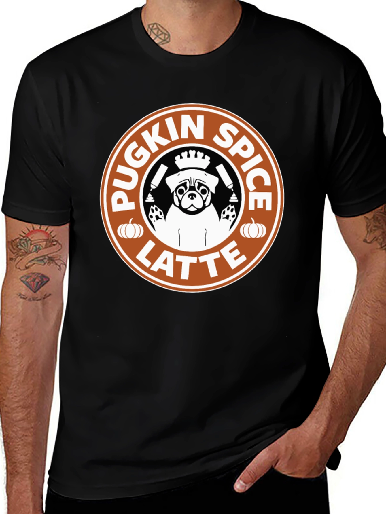 Pugkin Spice Latte Graphic T-Shirt