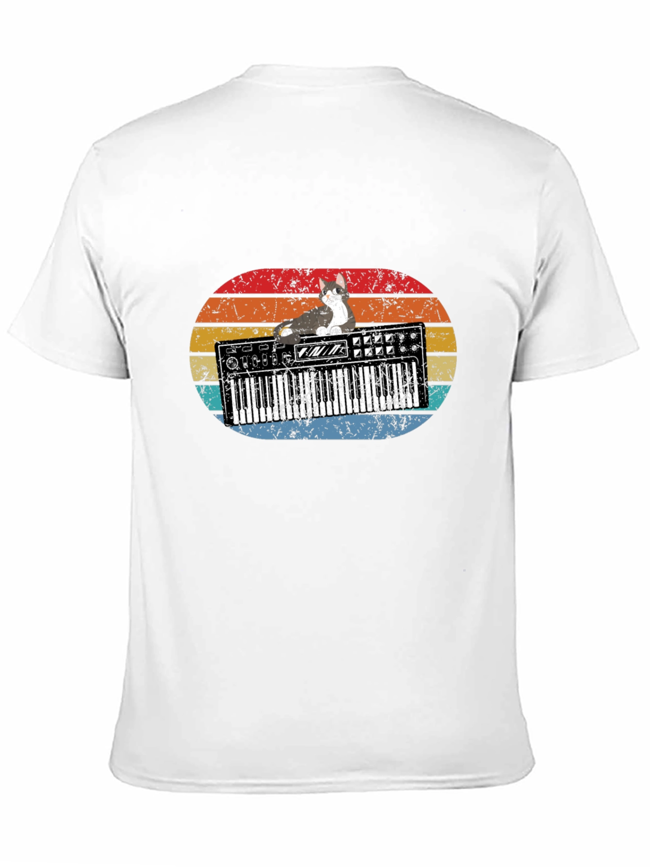 Retro Cat Keyboardist T-Shirt