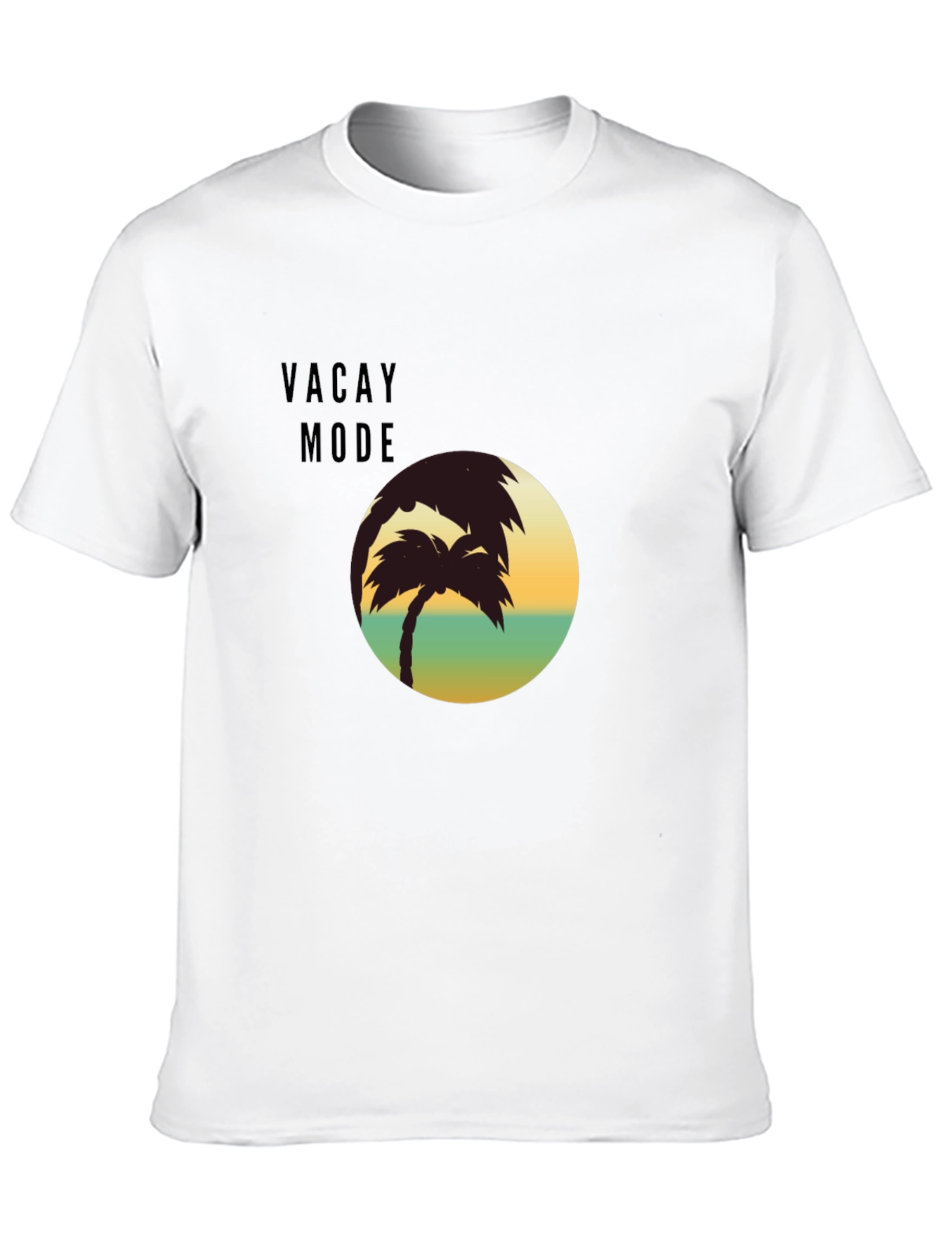 Vacay Mode Palm Tree Graphic T-Shirt - Black