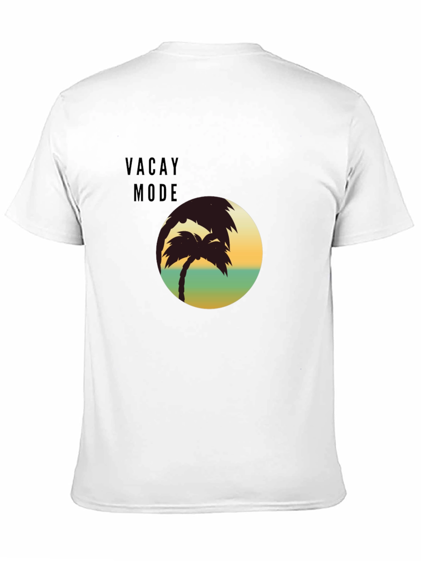 Vacay Mode Palm Tree Graphic T-Shirt - Black