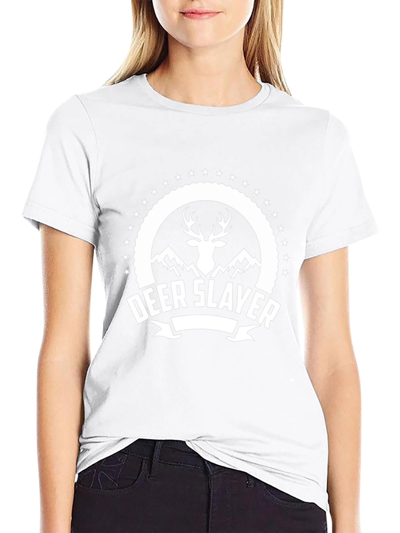 Deer Slayer Graphic T-Shirt - Black Cotton Tee