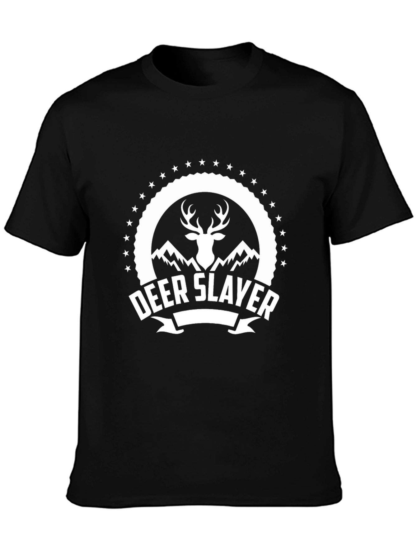 Deer Slayer Graphic T-Shirt - Black Cotton Tee