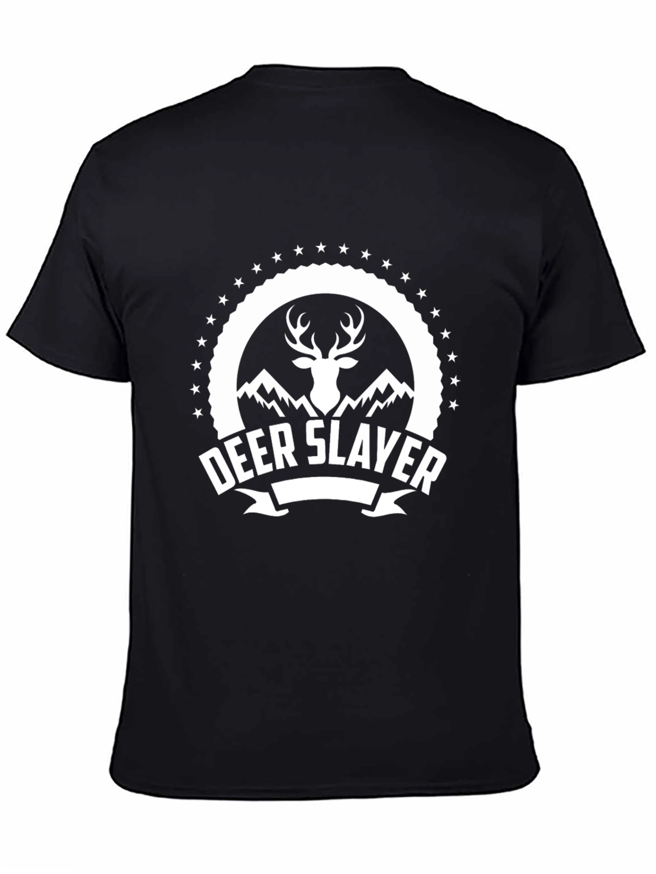 Deer Slayer Graphic T-Shirt - Black Cotton Tee