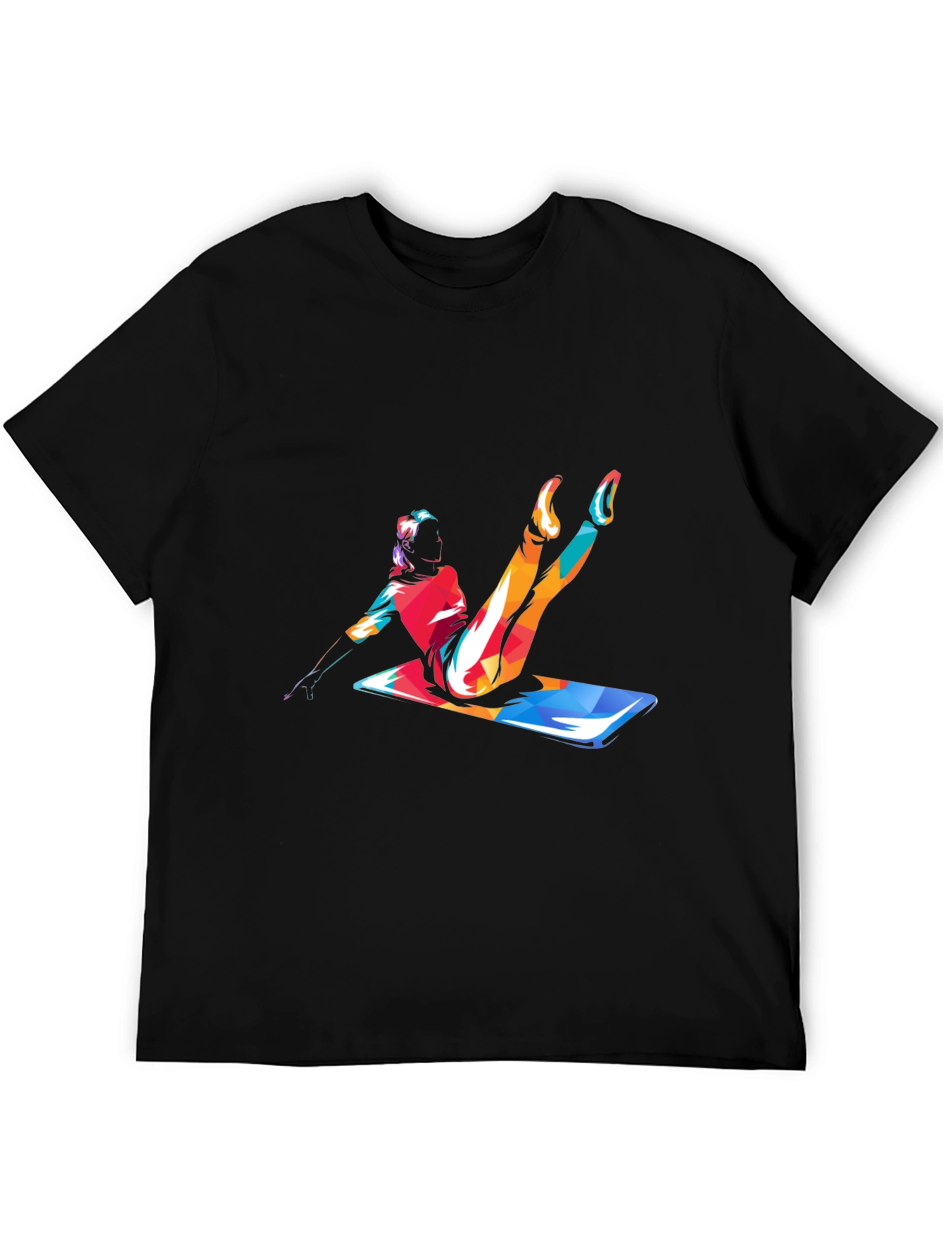 Pilates Pose Graphic Tee - Mens Black T-Shirt