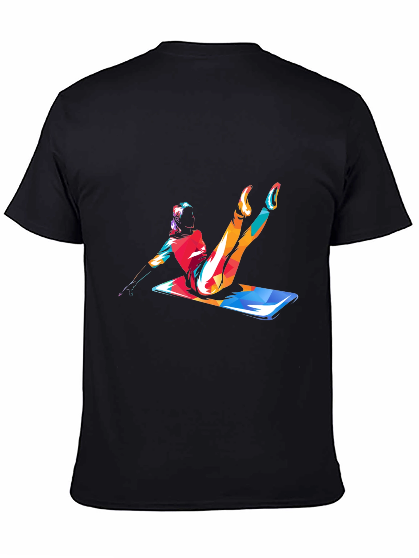Pilates Pose Graphic Tee - Mens Black T-Shirt