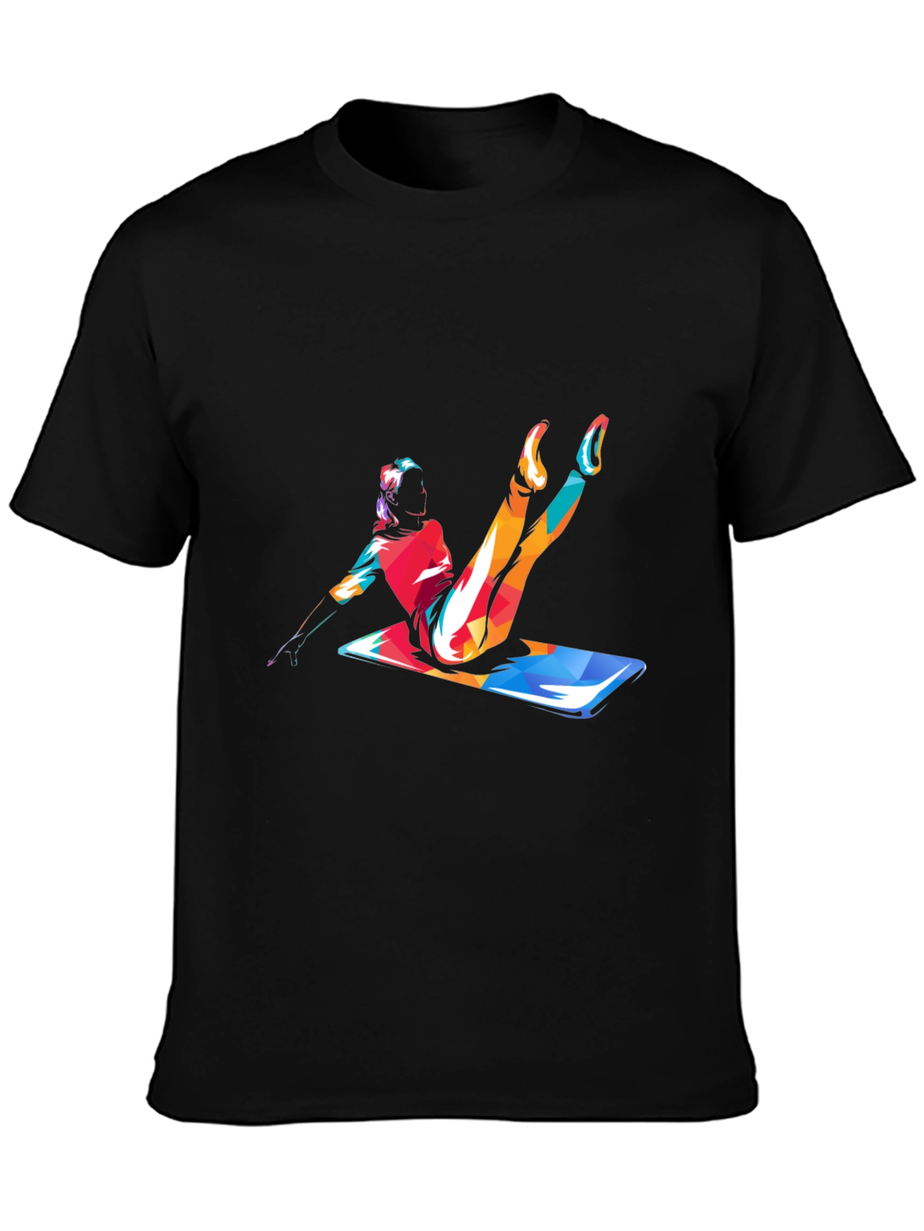 Pilates Pose Graphic Tee - Mens Black T-Shirt